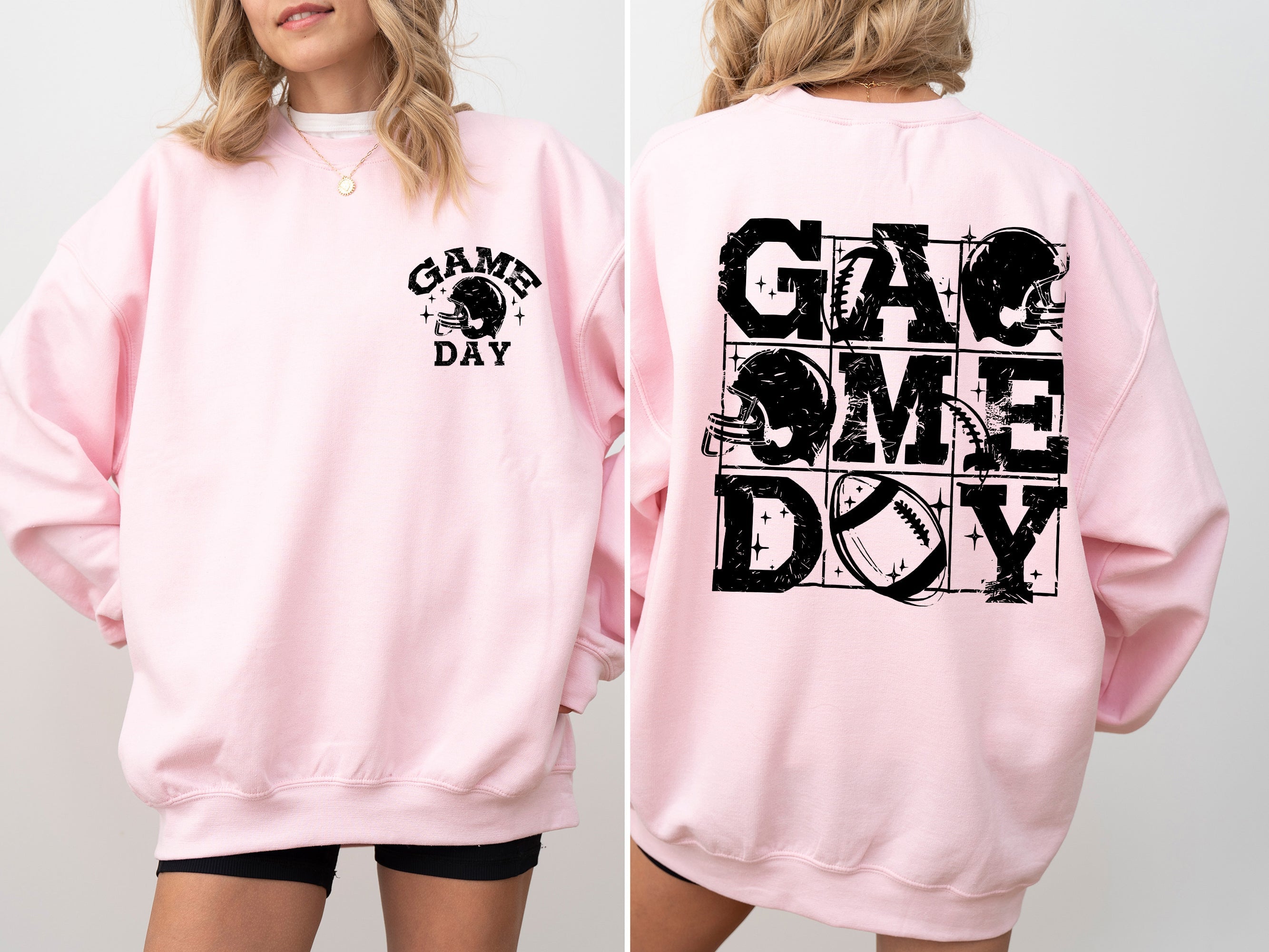 Game Day Front And Back Football Tailgate Party Big Game Touchdown Celebration Graphic Sweatshirt