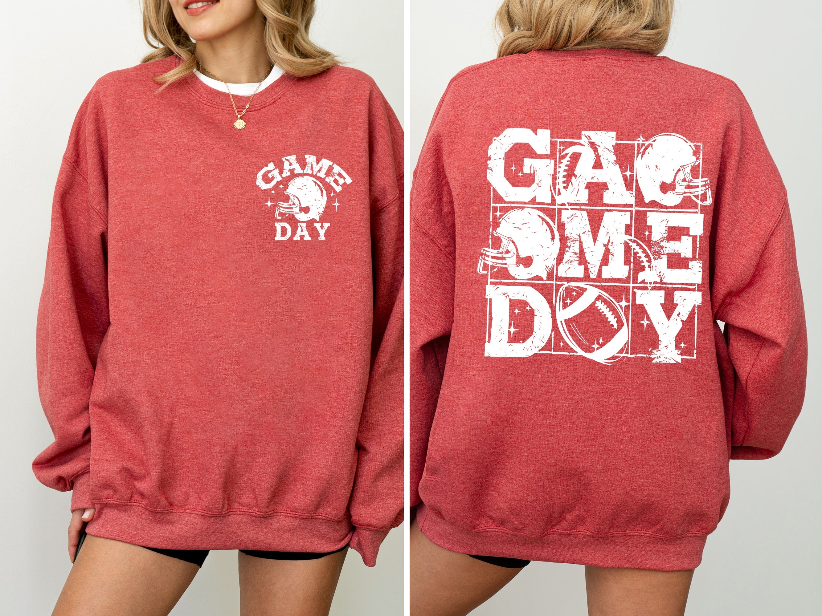 Game Day Front And Back Football Tailgate Party Big Game Touchdown Celebration Graphic Sweatshirt