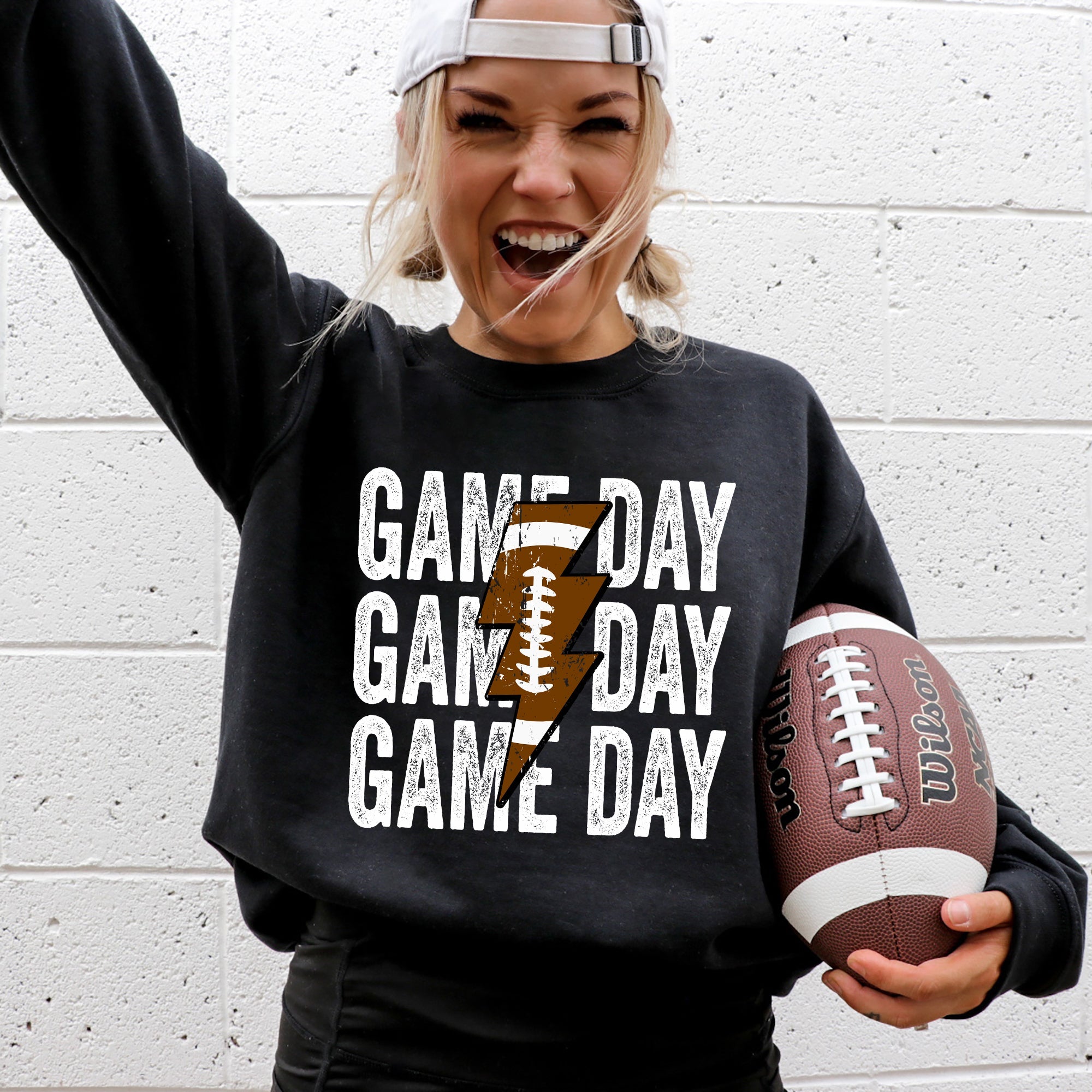 Game Day Lightning Bolt Football Sports Big Game Touchdown Tailgate Party Sweatshirt
