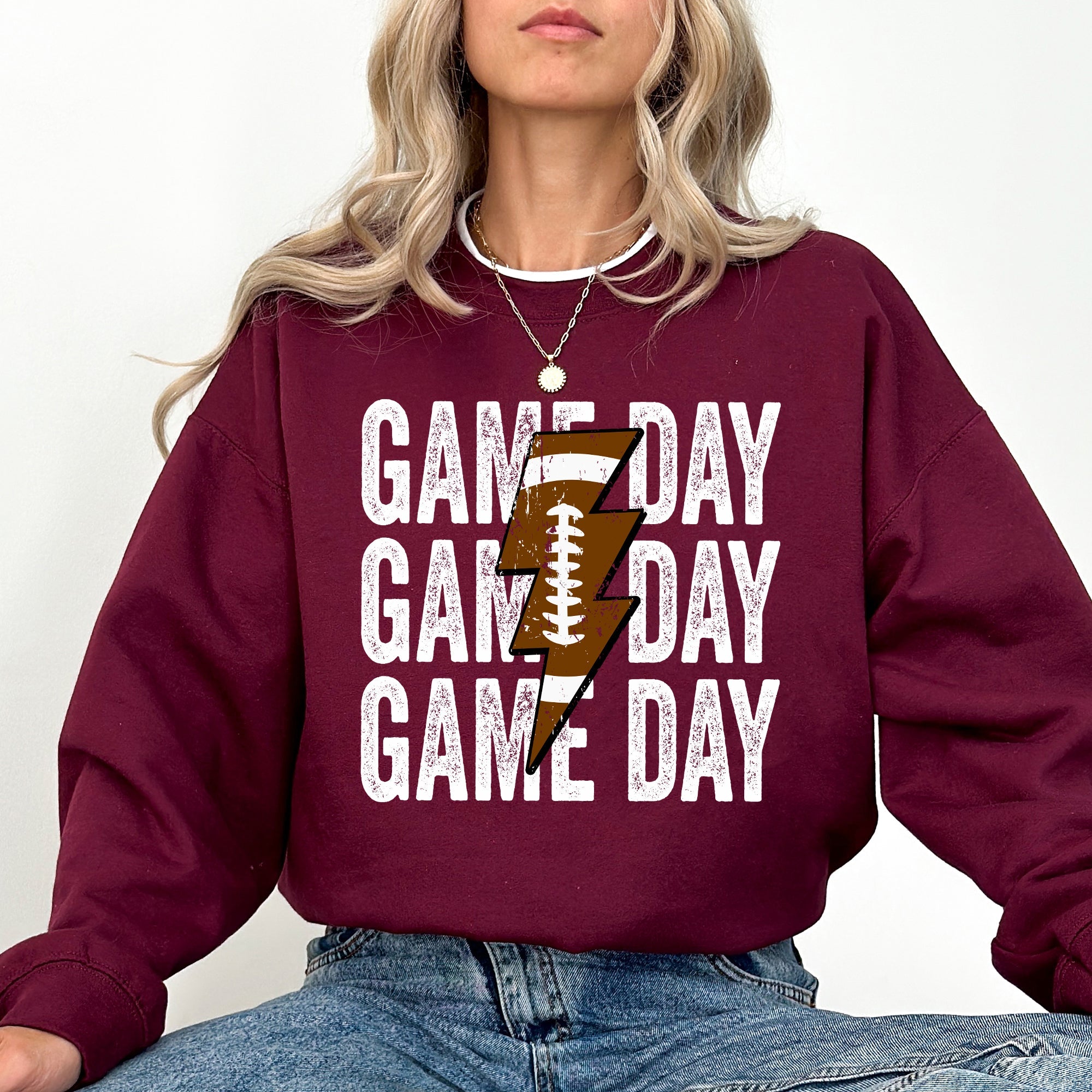 Game Day Lightning Bolt Football Sports Big Game Touchdown Tailgate Party Sweatshirt