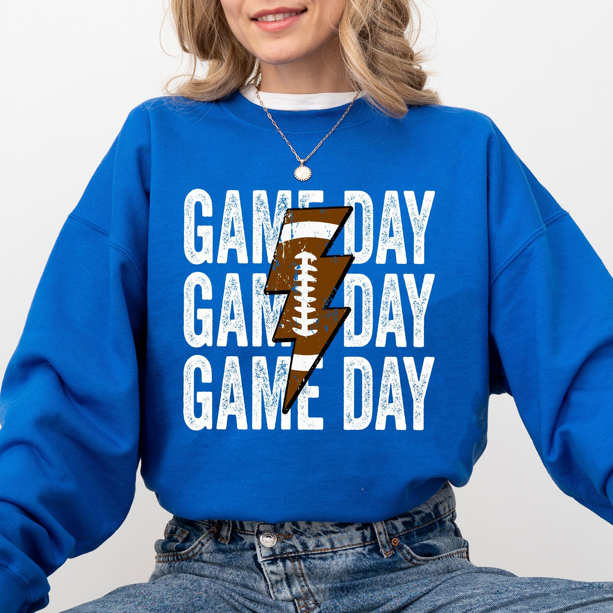 Game Day Lightning Bolt Football Sports Big Game Touchdown Tailgate Party Sweatshirt