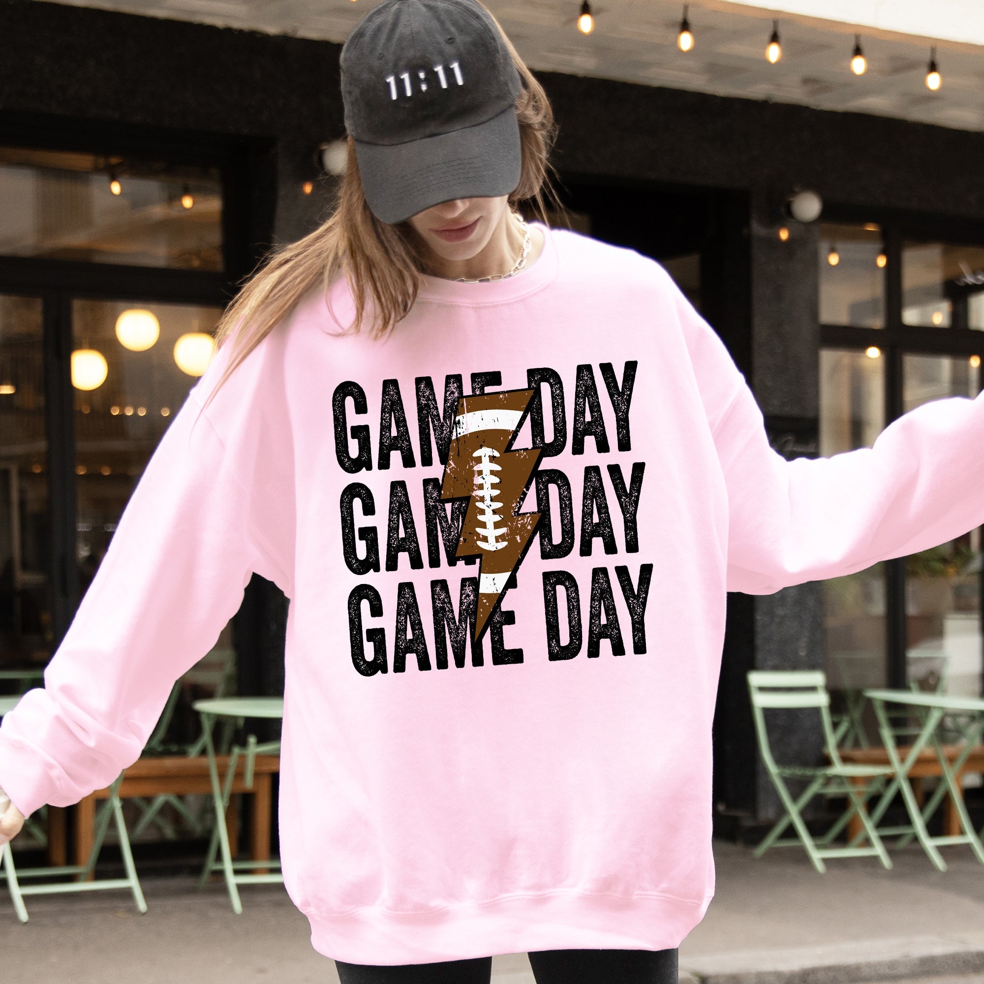Game Day Lightning Bolt Football Sports Big Game Touchdown Tailgate Party Sweatshirt