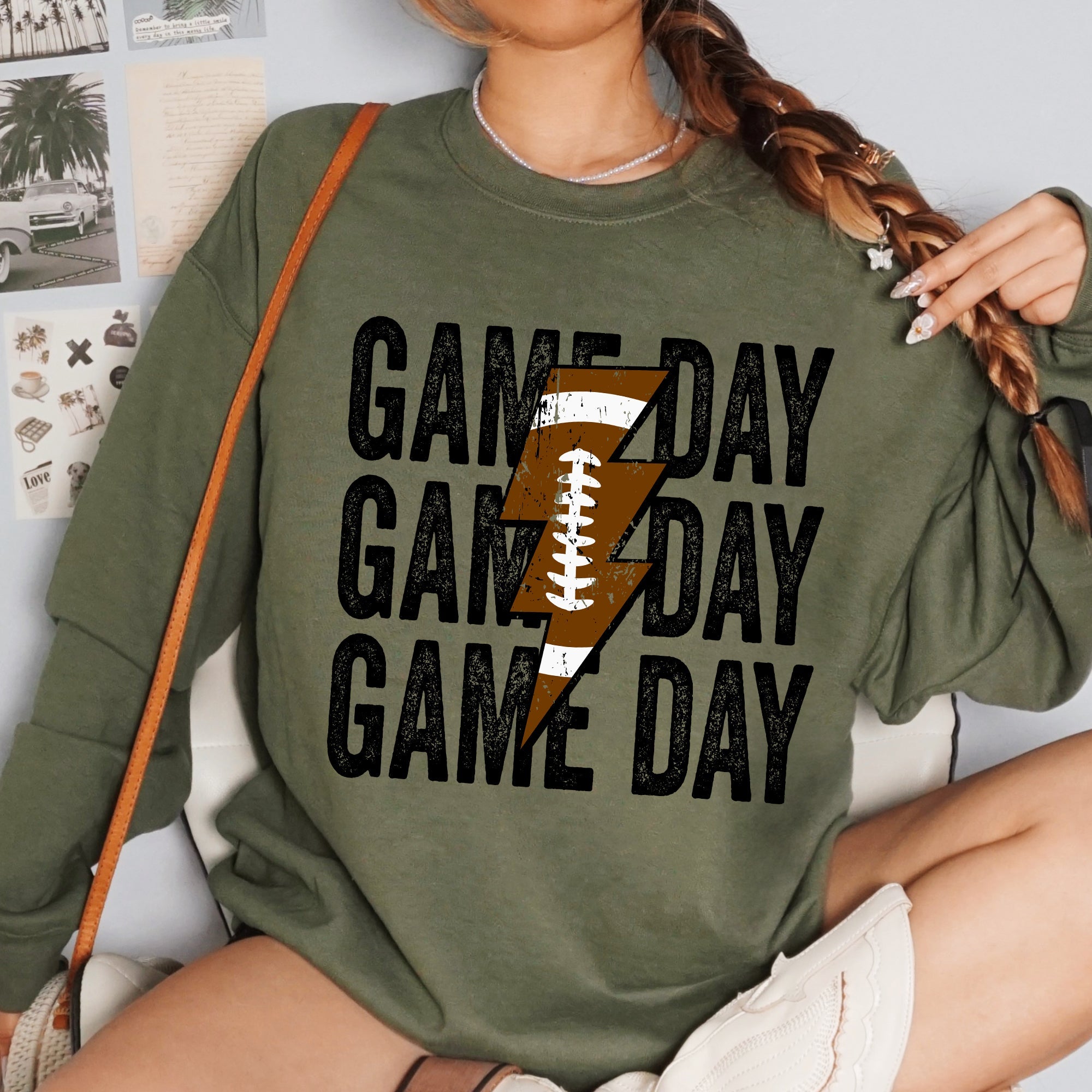 Game Day Lightning Bolt Football Sports Big Game Touchdown Tailgate Party Sweatshirt