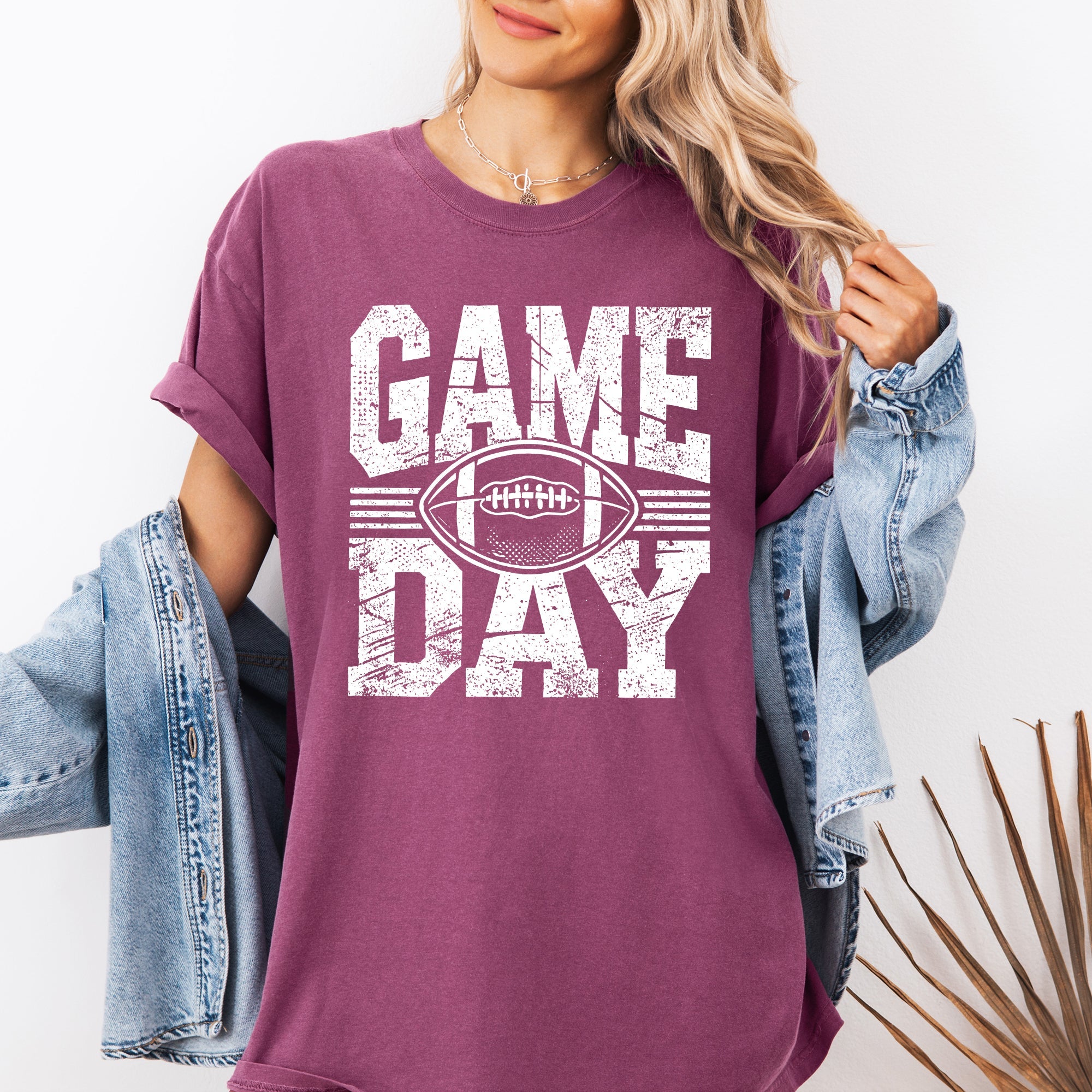 Game Day Varsity Football Tailgate Party Inspired Vintage Stadium Fans Comfort Colors Tee
