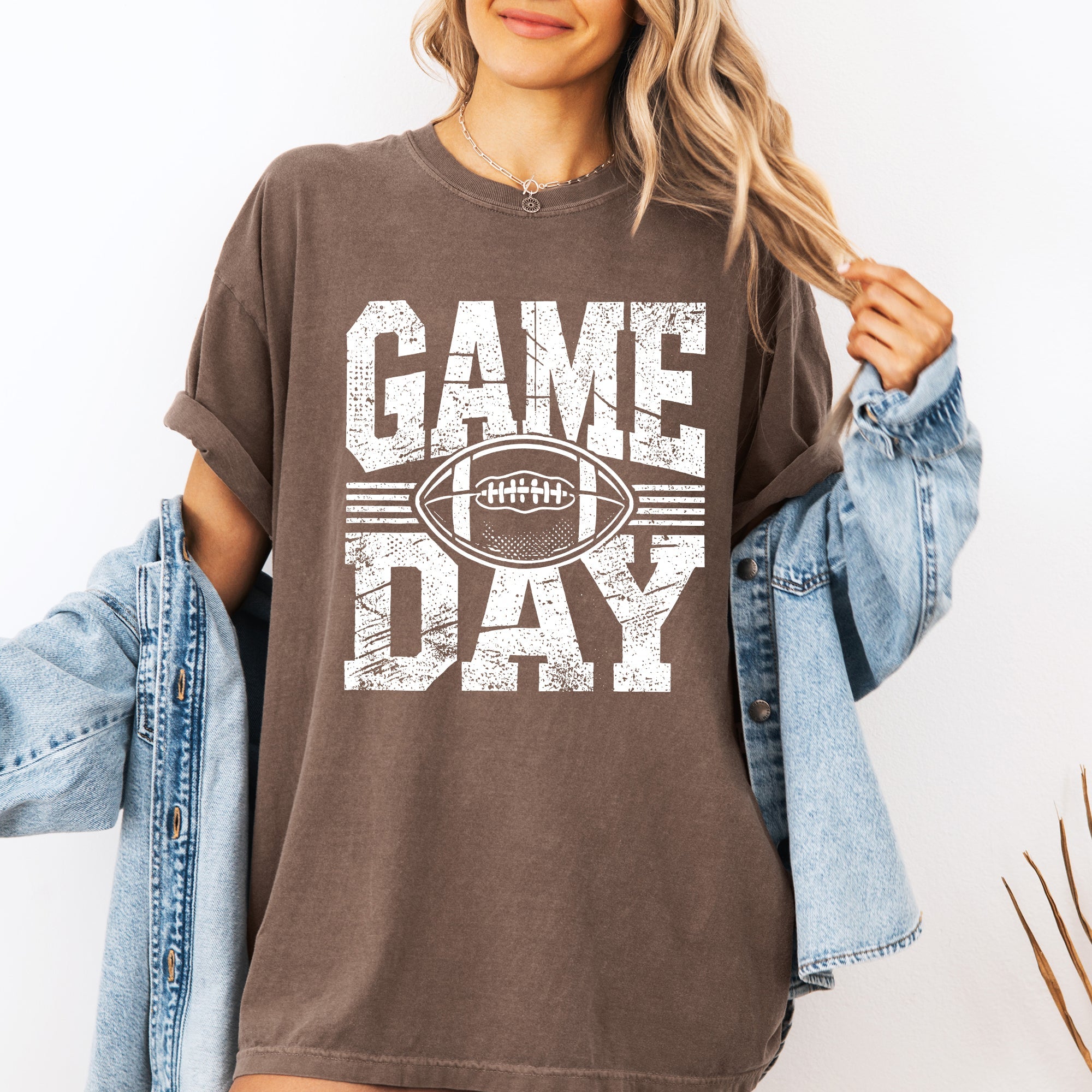 Game Day Varsity Football Tailgate Party Inspired Vintage Stadium Fans Comfort Colors Tee