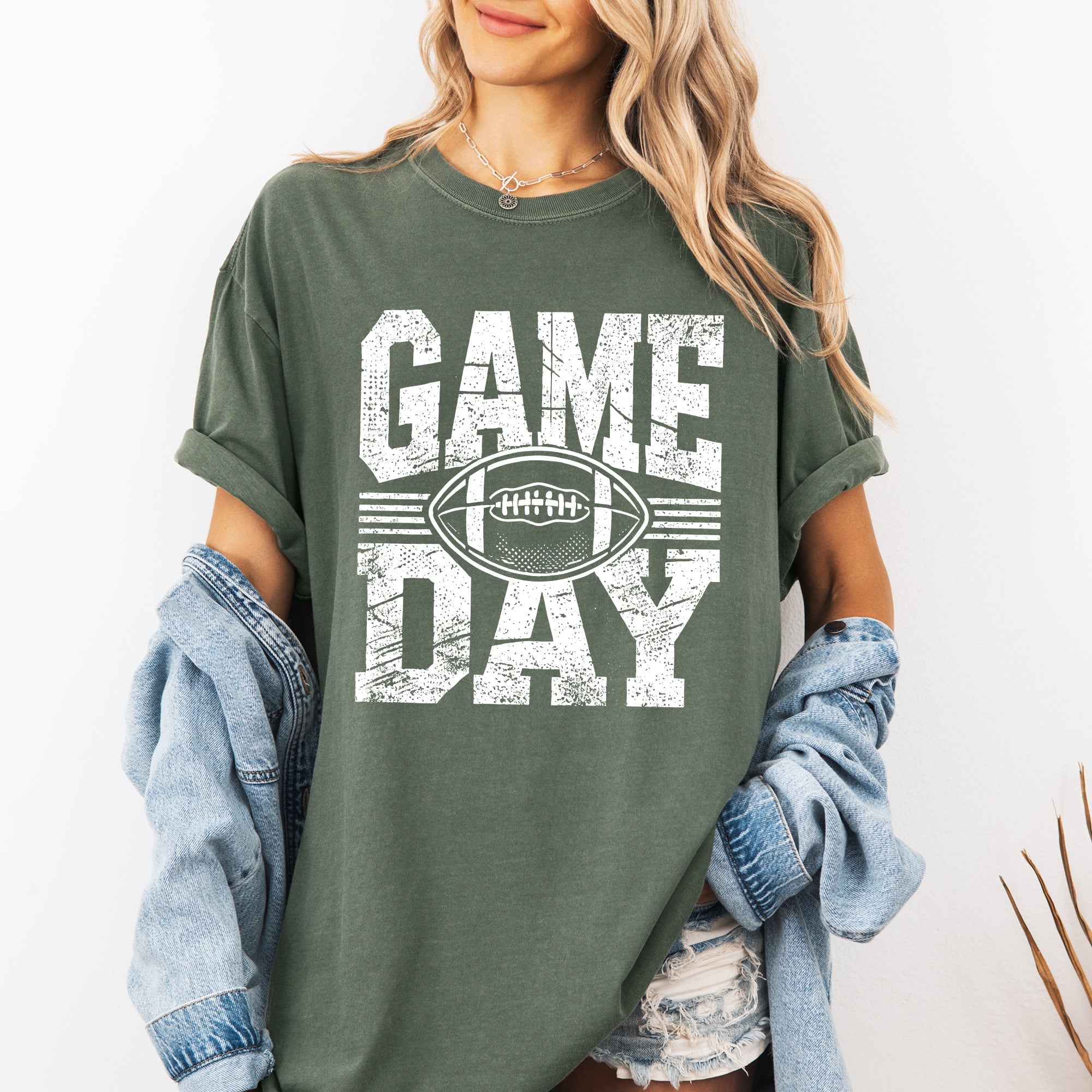 Game Day Varsity Football Tailgate Party Inspired Vintage Stadium Fans Comfort Colors Tee