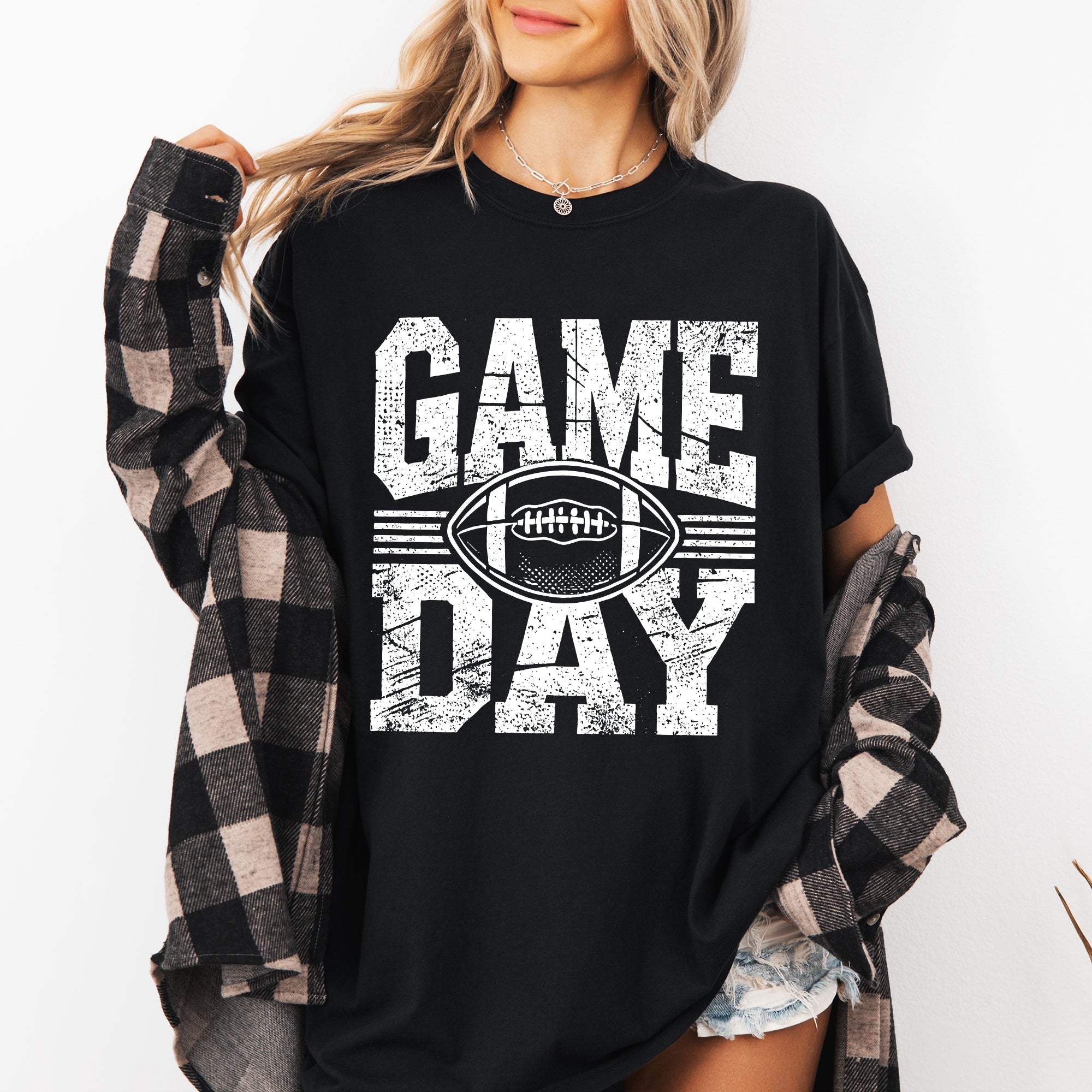 Game Day Varsity Football Tailgate Party Inspired Vintage Stadium Fans Comfort Colors Tee