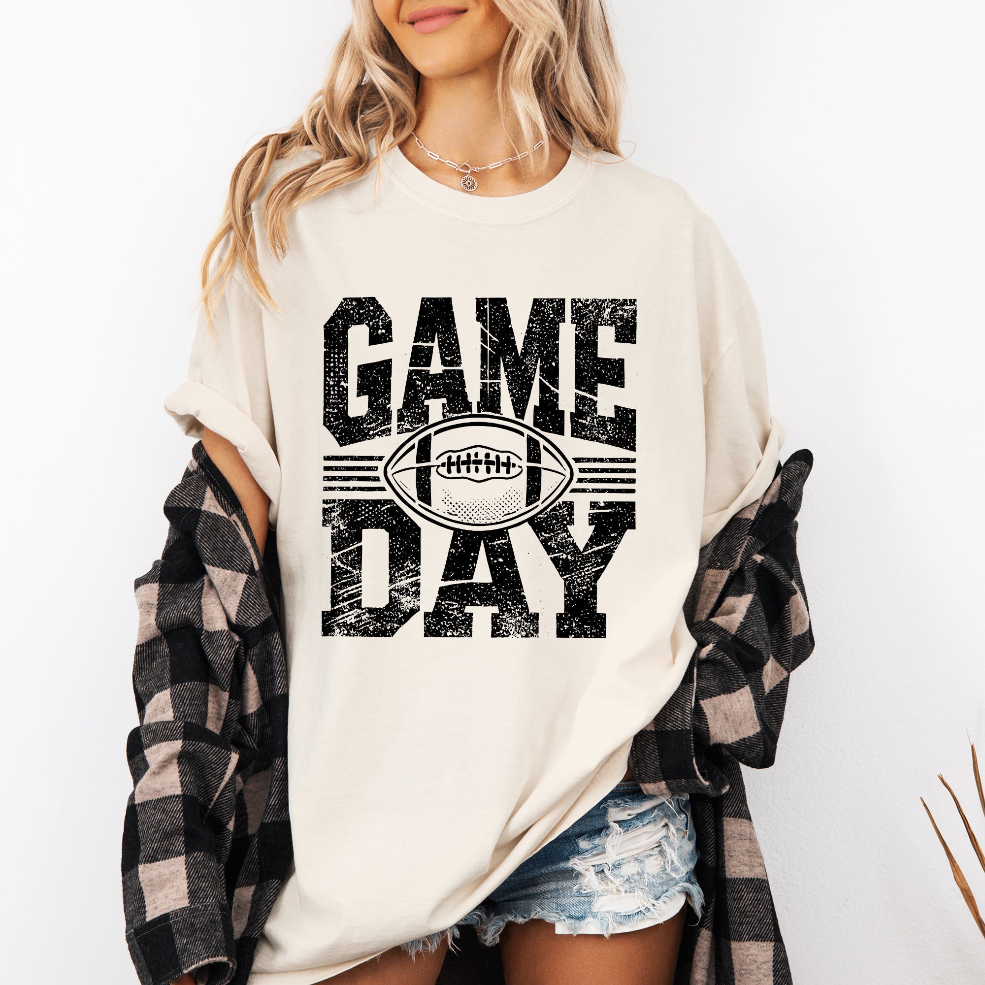 Game Day Varsity Football Tailgate Party Inspired Vintage Stadium Fans Comfort Colors Tee