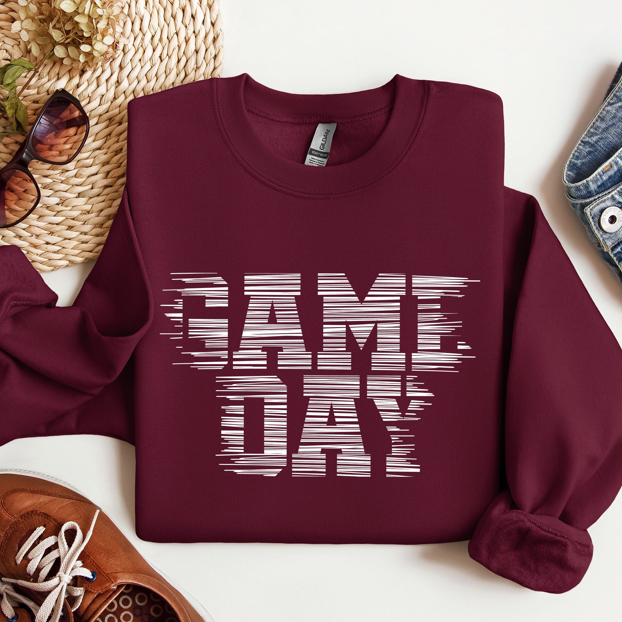 Game Day Vintage Football Sports Big Game Touchdown Tailgate Party Crew Sweatshirt