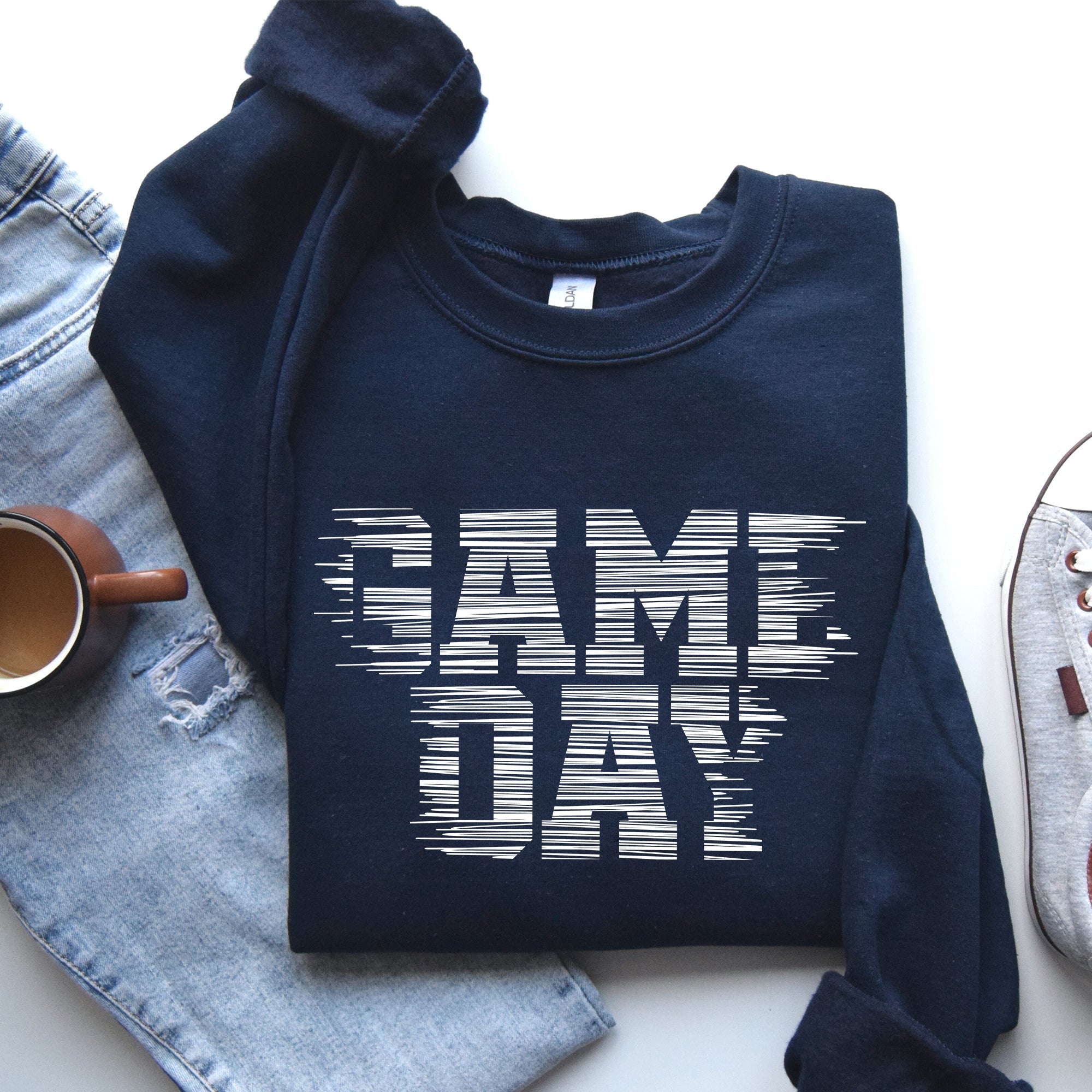 Game Day Vintage Football Sports Big Game Touchdown Tailgate Party Crew Sweatshirt