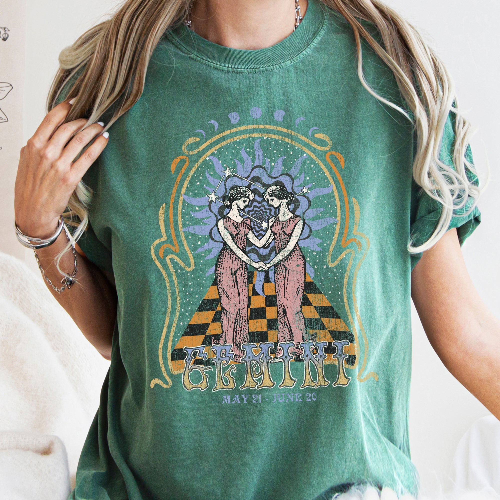 Gemini Zodiac Horoscope Astrology Cosmic Constellations Celestial Edition Comfort Colors Tee