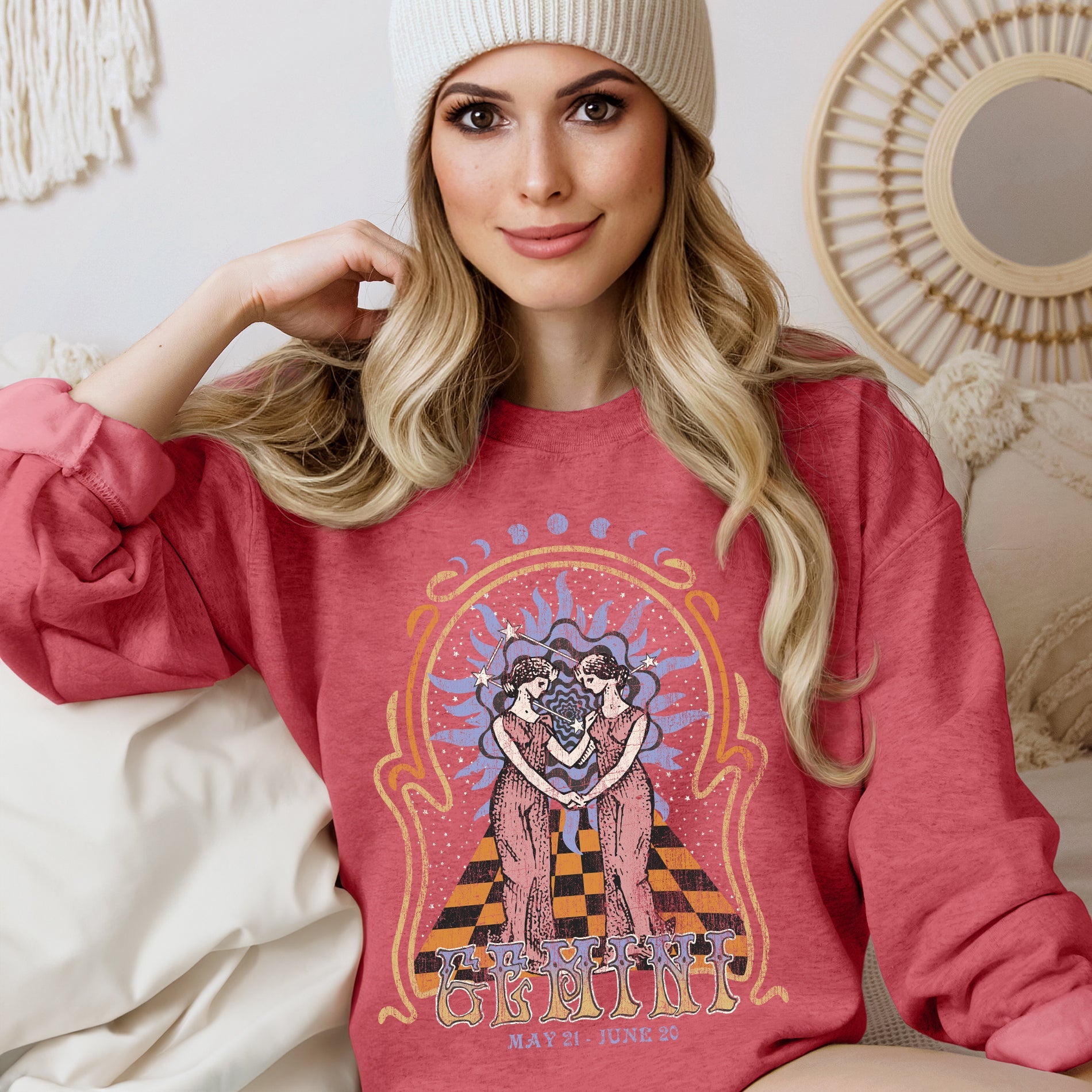 Gemini Zodiac Astrology Horoscope Celestial Sign Constellation Symbols Sweatshirt
