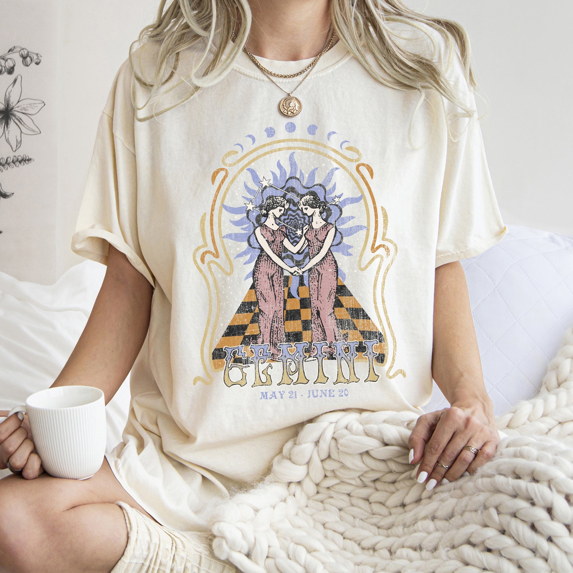 Gemini Zodiac Horoscope Astrology Cosmic Constellations Celestial Edition Comfort Colors Tee