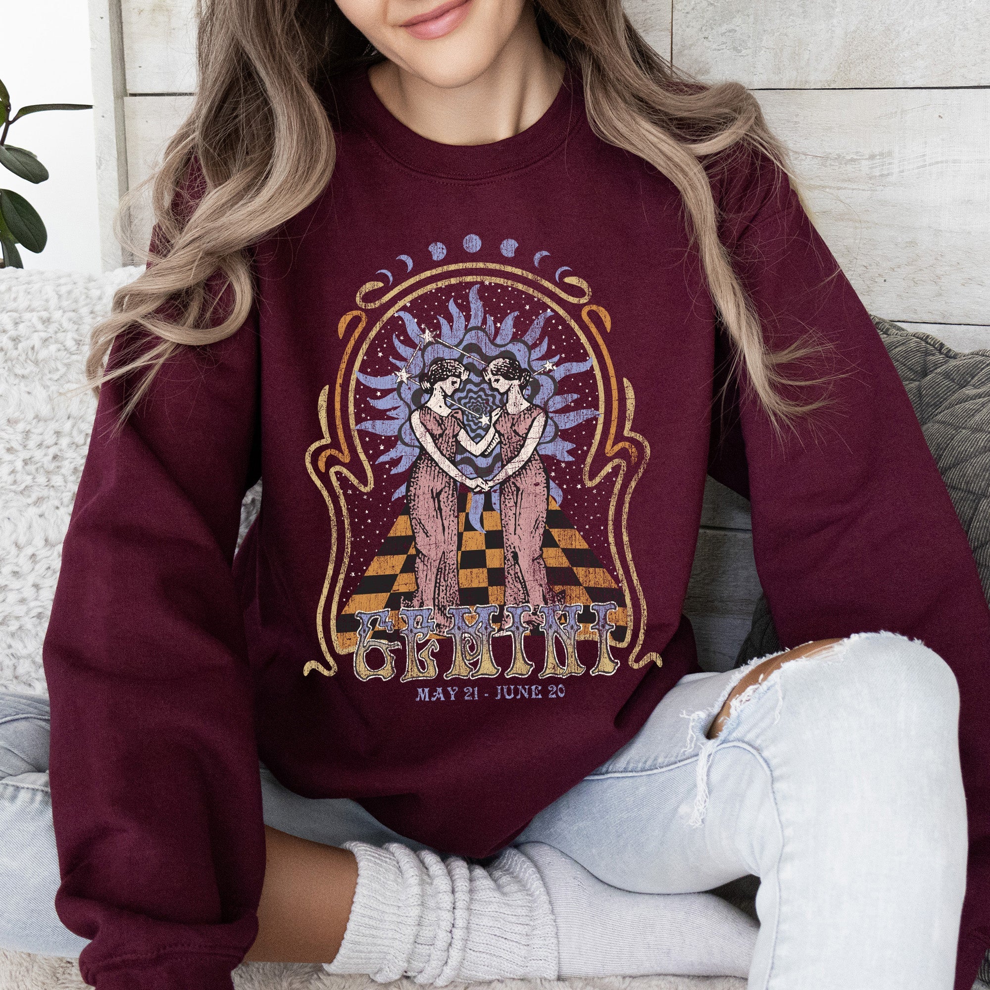 Gemini Zodiac Astrology Horoscope Celestial Sign Constellation Symbols Sweatshirt