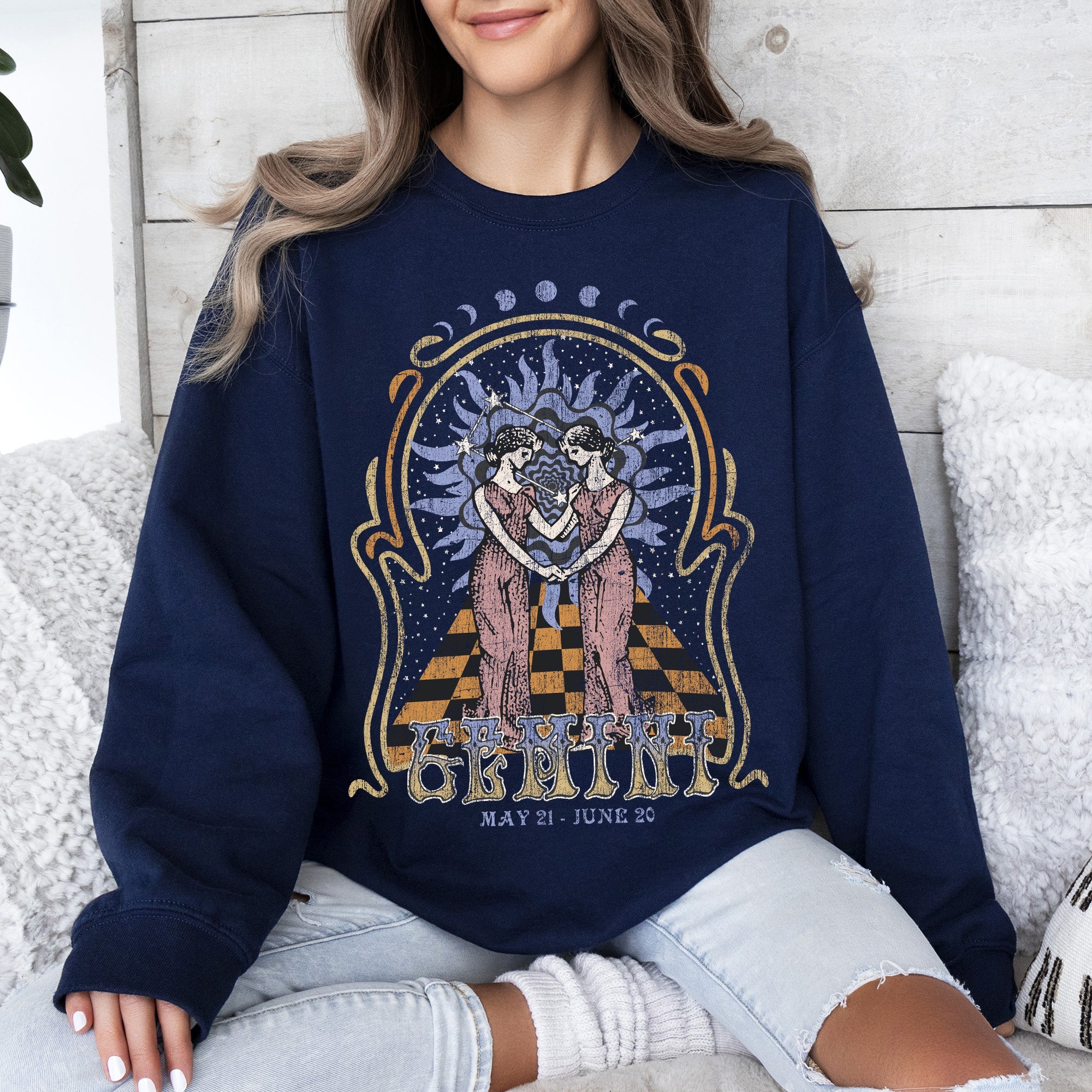 Gemini Zodiac Astrology Horoscope Celestial Sign Constellation Symbols Sweatshirt