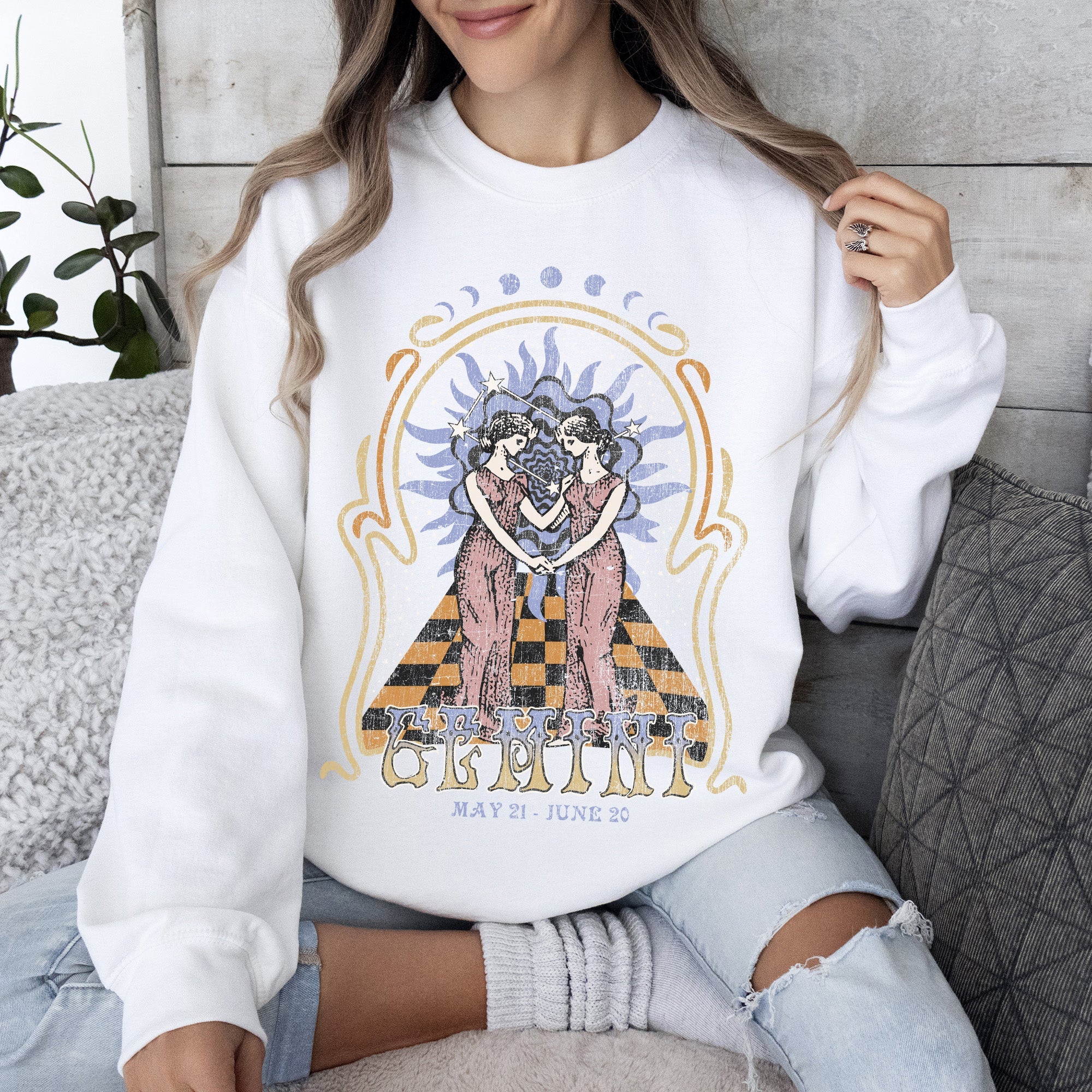 Gemini Zodiac Astrology Horoscope Celestial Sign Constellation Symbols Sweatshirt