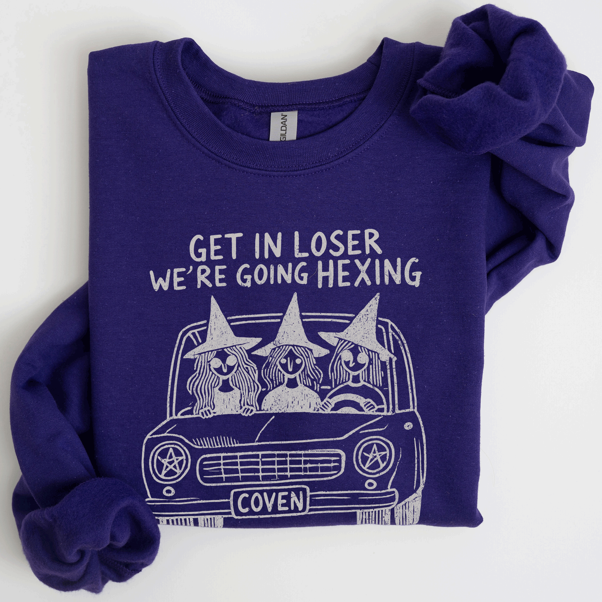 Get In Loser, We're Going Hexing Witch Coven Halloween Cozy Gothic Charm Sweatshirt