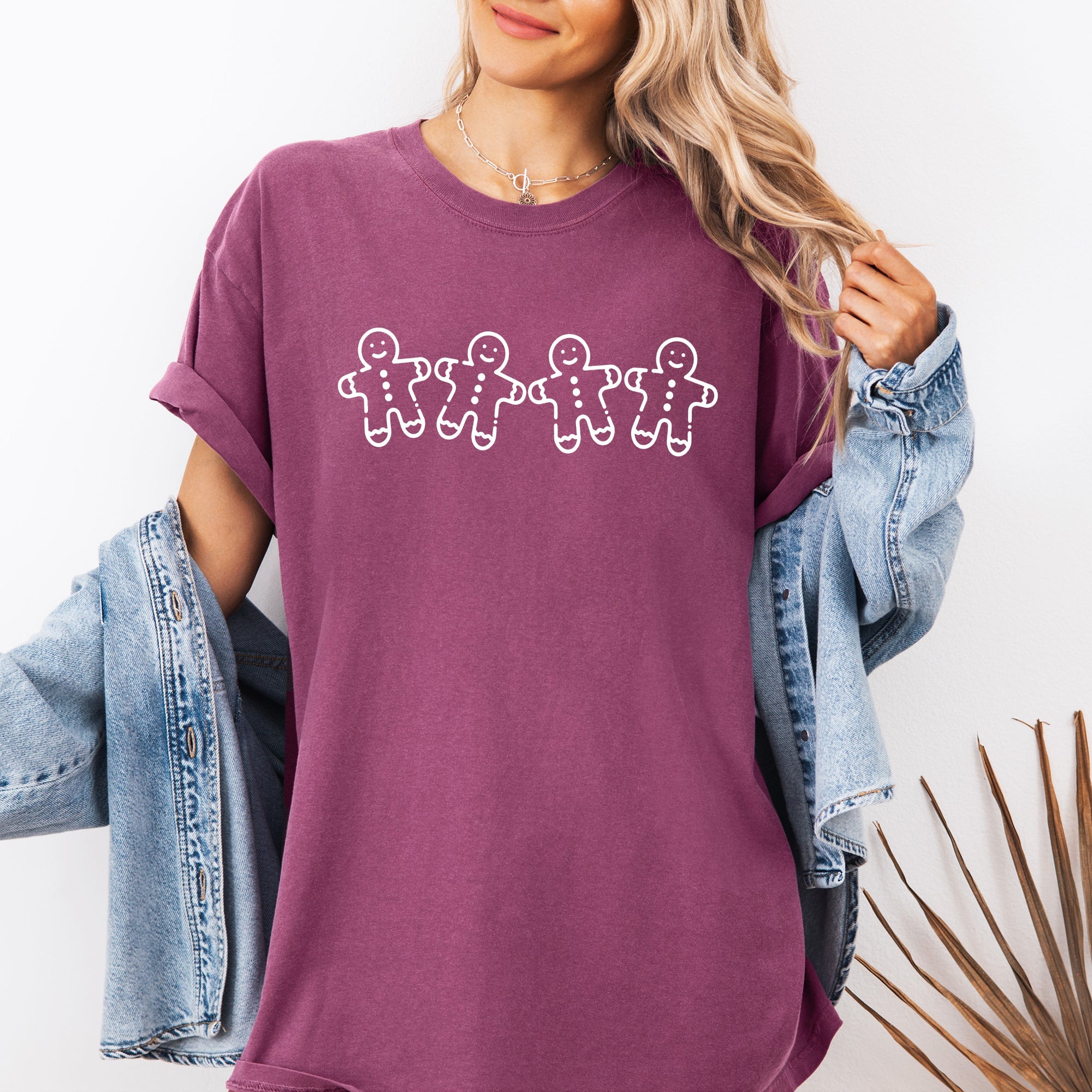 Gingerbread Men Christmas Santa Vintage Cozy Winter Cookie Cutouts Comfort Colors Tee