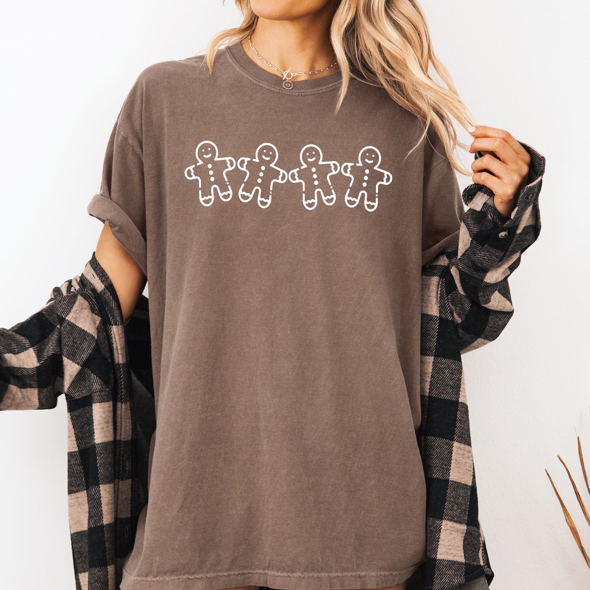 Gingerbread Men Christmas Santa Vintage Cozy Winter Cookie Cutouts Comfort Colors Tee