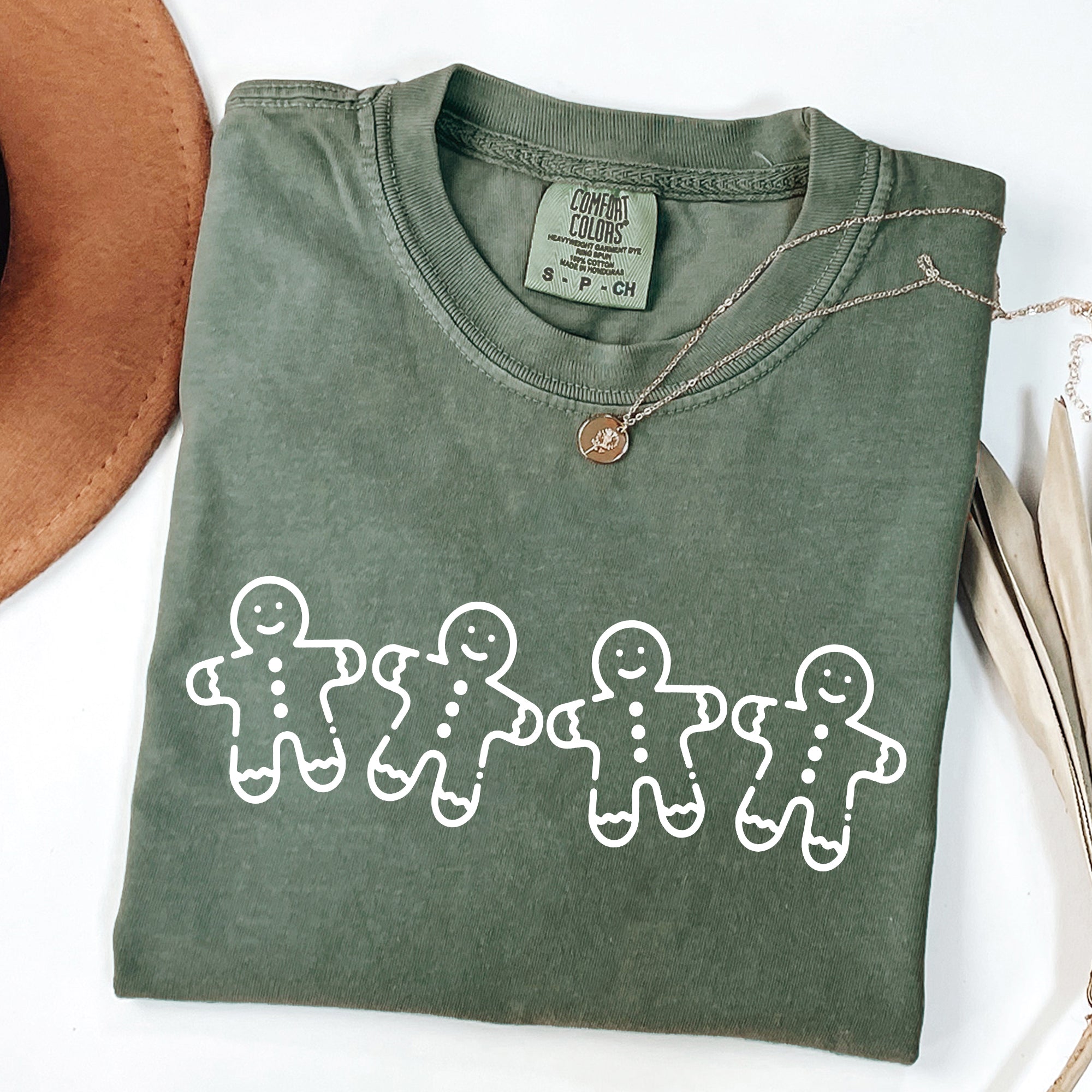 Gingerbread Men Christmas Santa Vintage Cozy Winter Cookie Cutouts Comfort Colors Tee