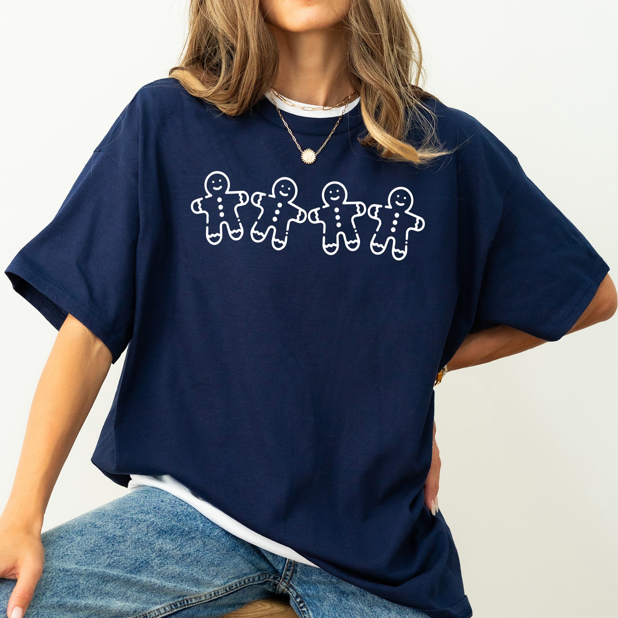 Gingerbread Men Christmas Santa Vintage Cozy Winter Cookie Cutouts Comfort Colors Tee