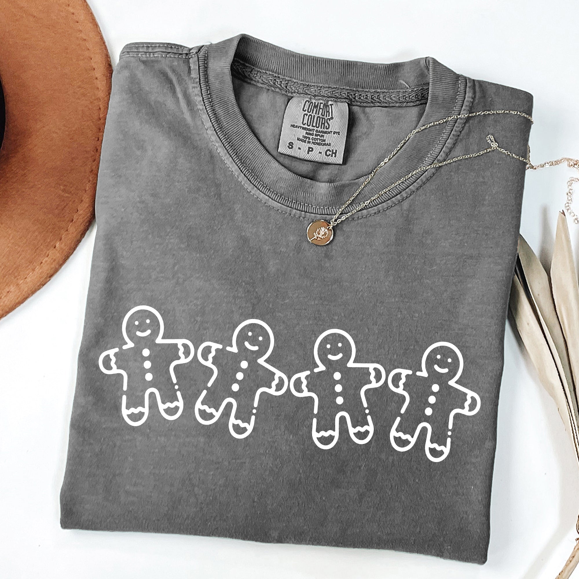 Gingerbread Men Christmas Santa Vintage Cozy Winter Cookie Cutouts Comfort Colors Tee