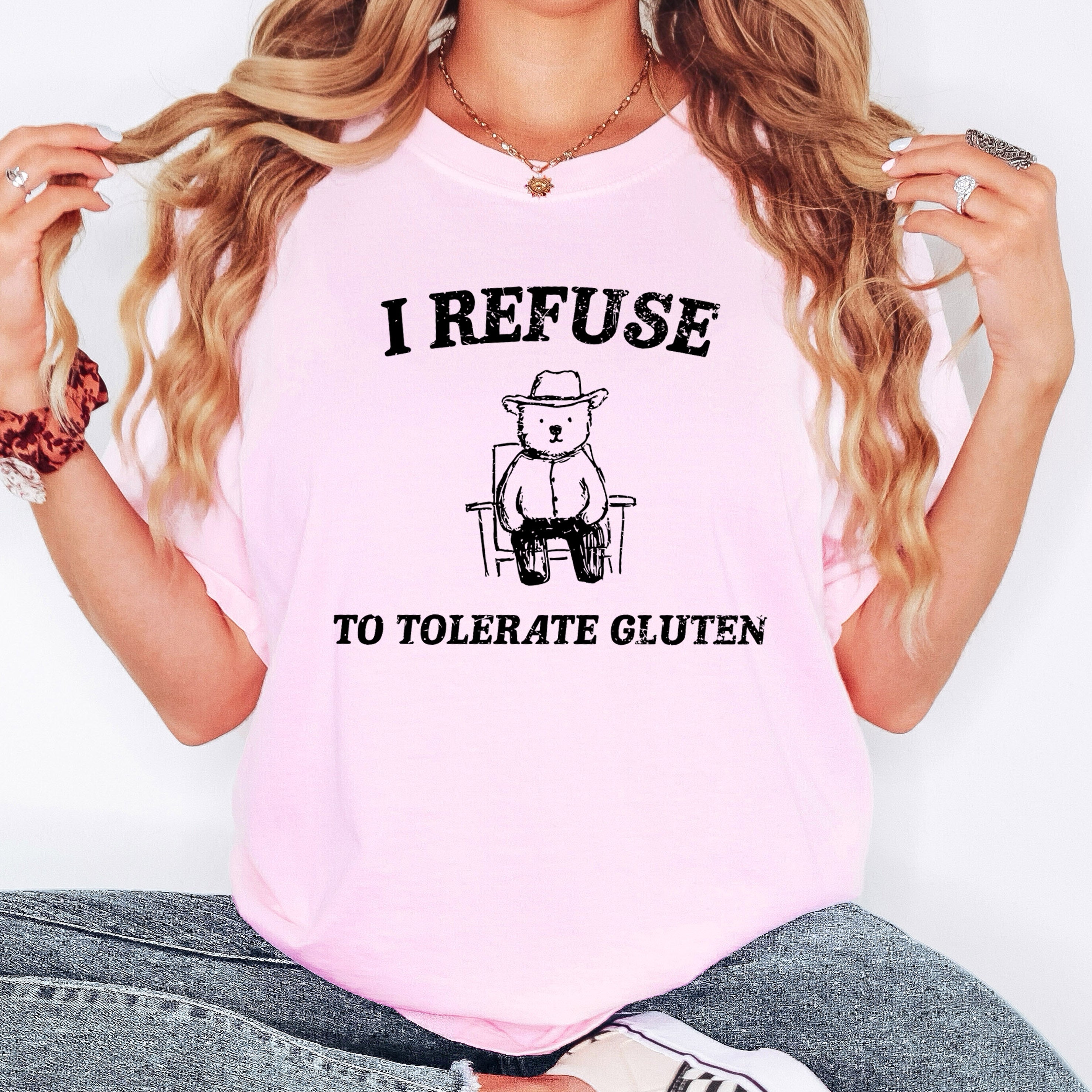 Gluten Bear Celiac Meme Relatable Gluten Free Humor Graphic Iconic Comfort Colors Tee