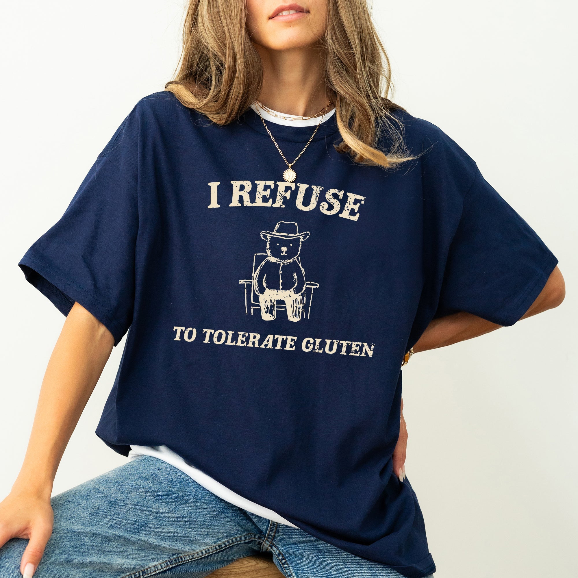 Gluten Bear Celiac Meme Relatable Gluten Free Humor Graphic Iconic Comfort Colors Tee