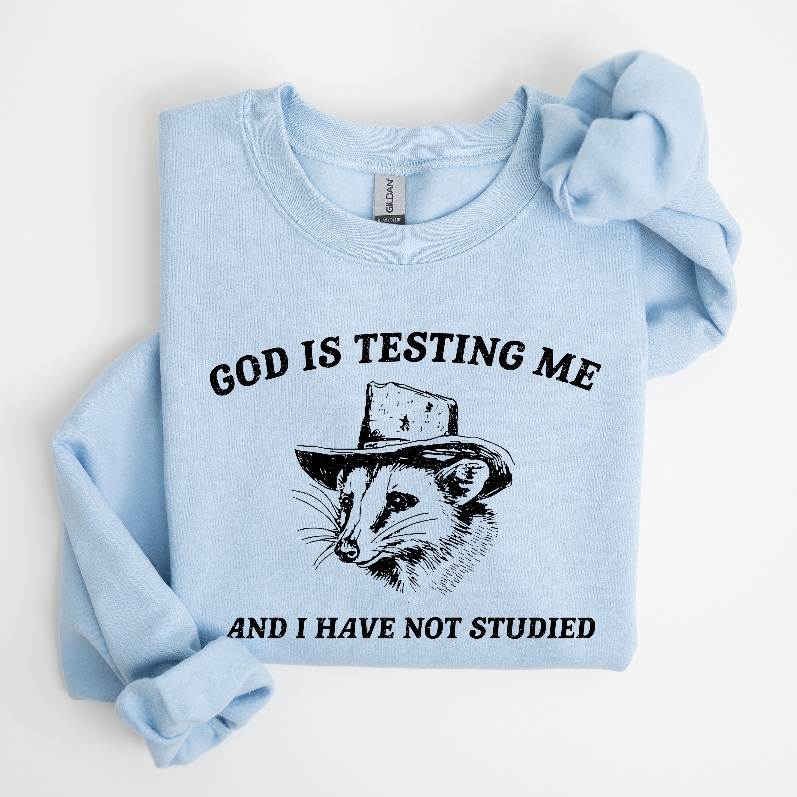 God Is Testing Me And I Have Not Studied Opossum Possum Meme Classic Edition Sweatshirt