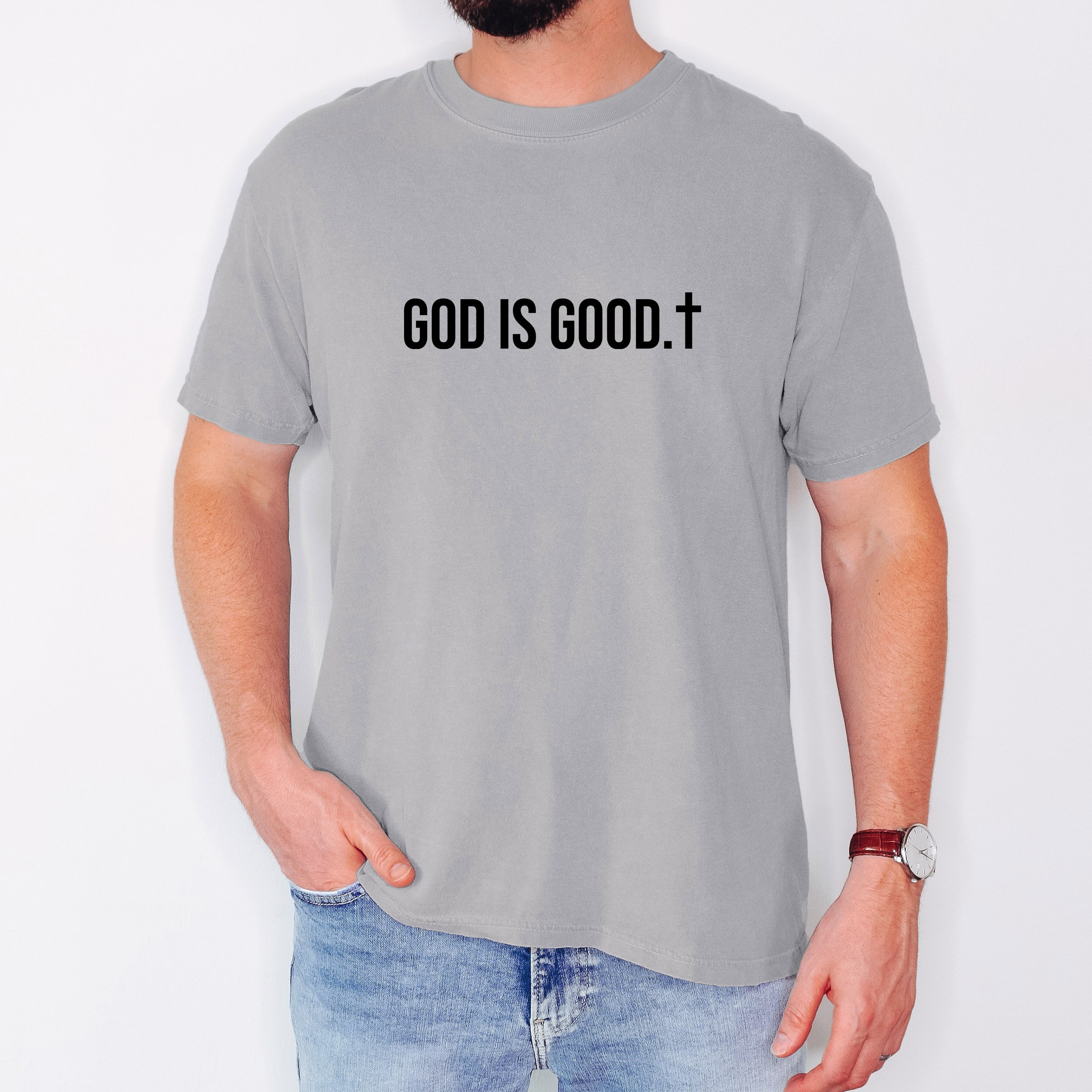God Is Good Minimalist Faith Gospel Jesus Christian Religious Comfort Colors Tee