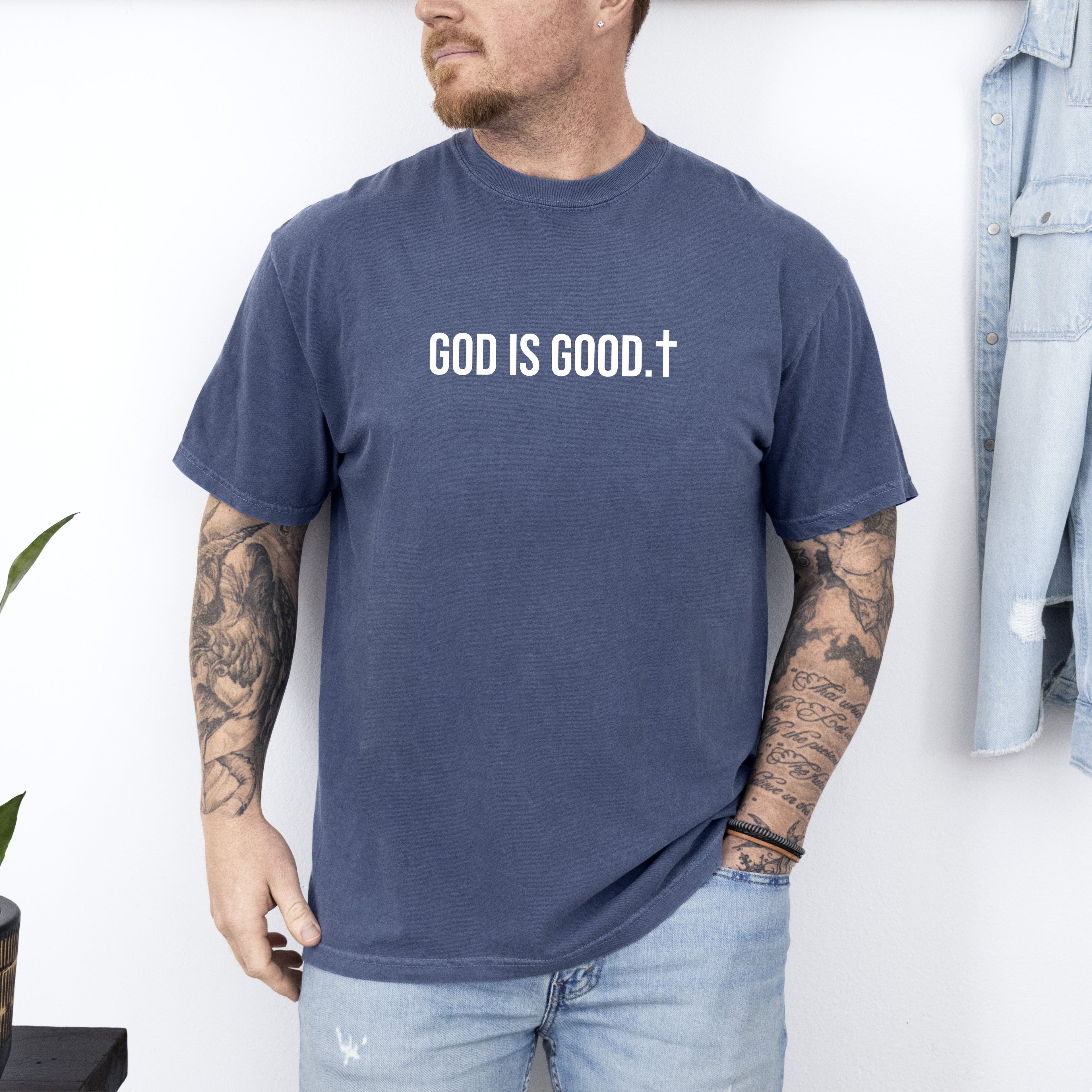 God Is Good Minimalist Faith Gospel Jesus Christian Religious Comfort Colors Tee