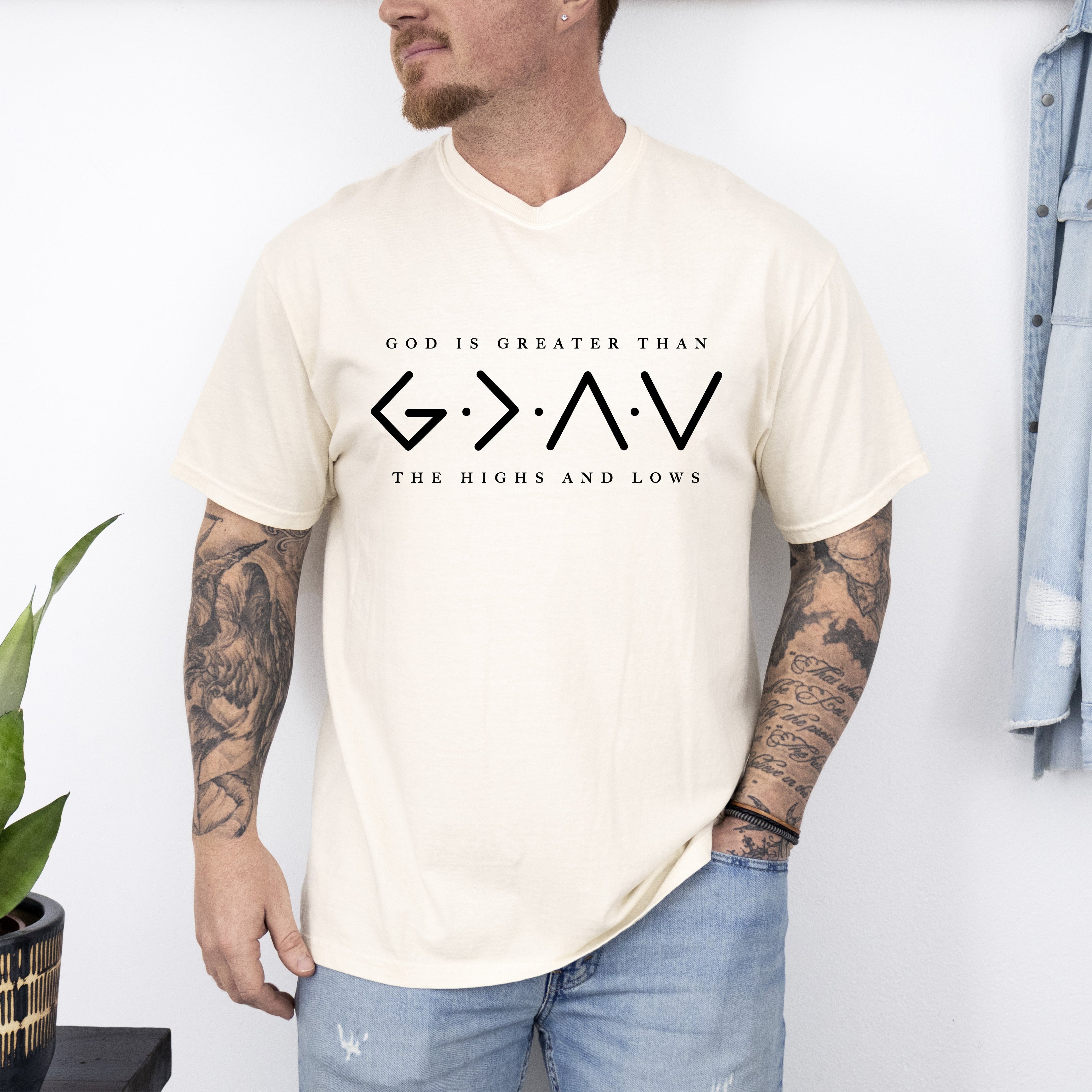 God Is Greater Than The Highs And Lows Jesus Christian Faith Gospel Comfort Colors Tee