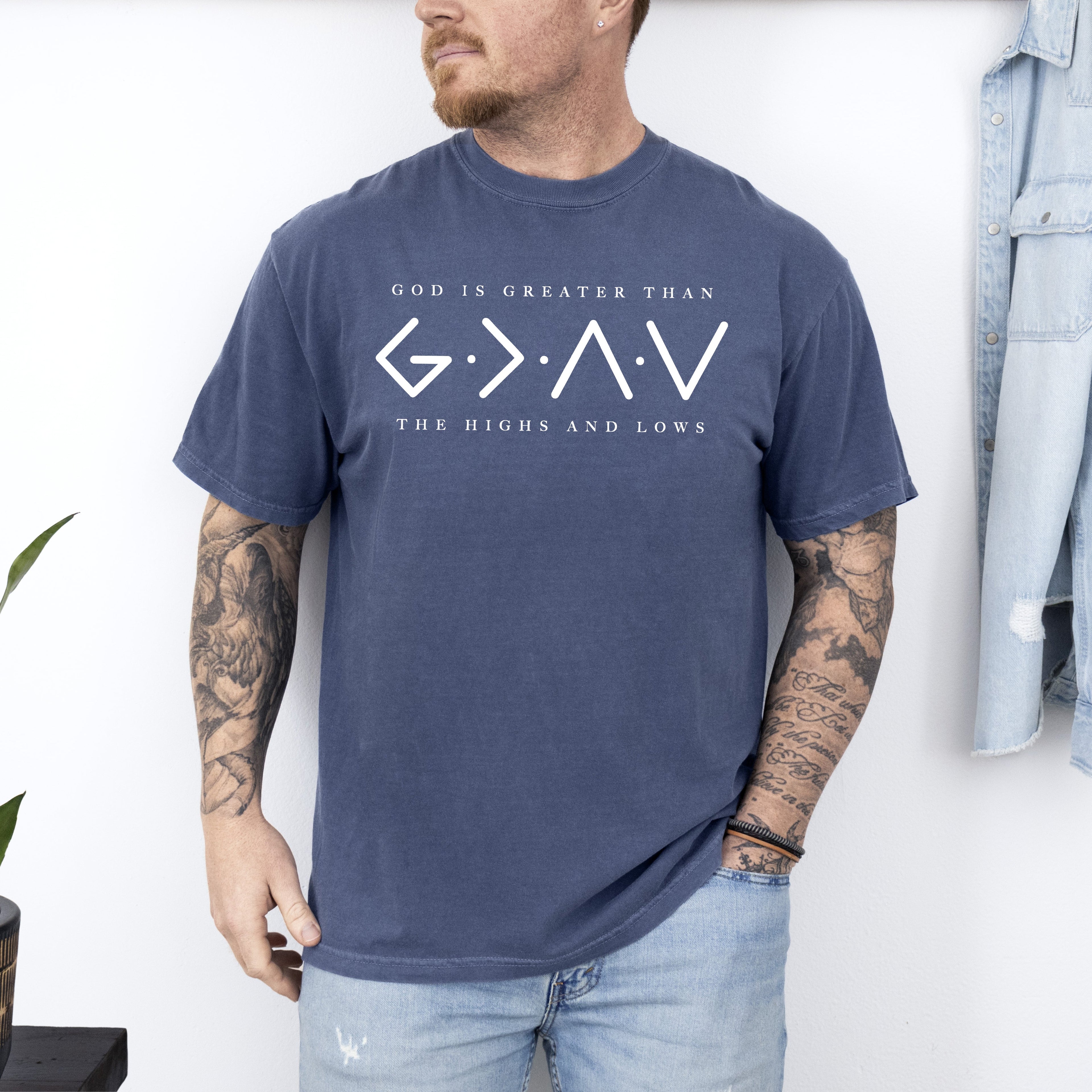 God Is Greater Than The Highs And Lows Jesus Christian Faith Gospel Comfort Colors Tee