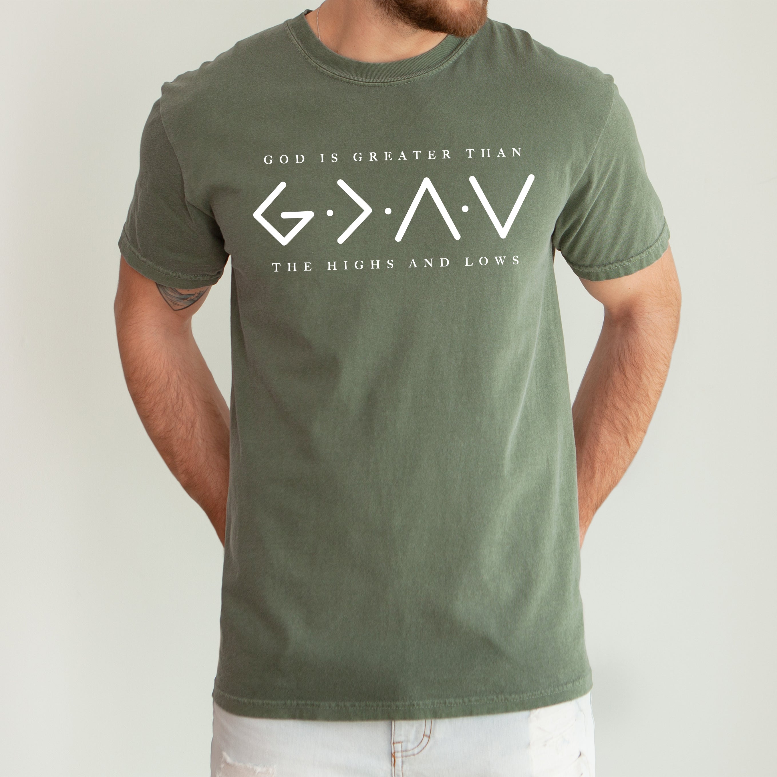 God Is Greater Than The Highs And Lows Jesus Christian Faith Gospel Comfort Colors Tee