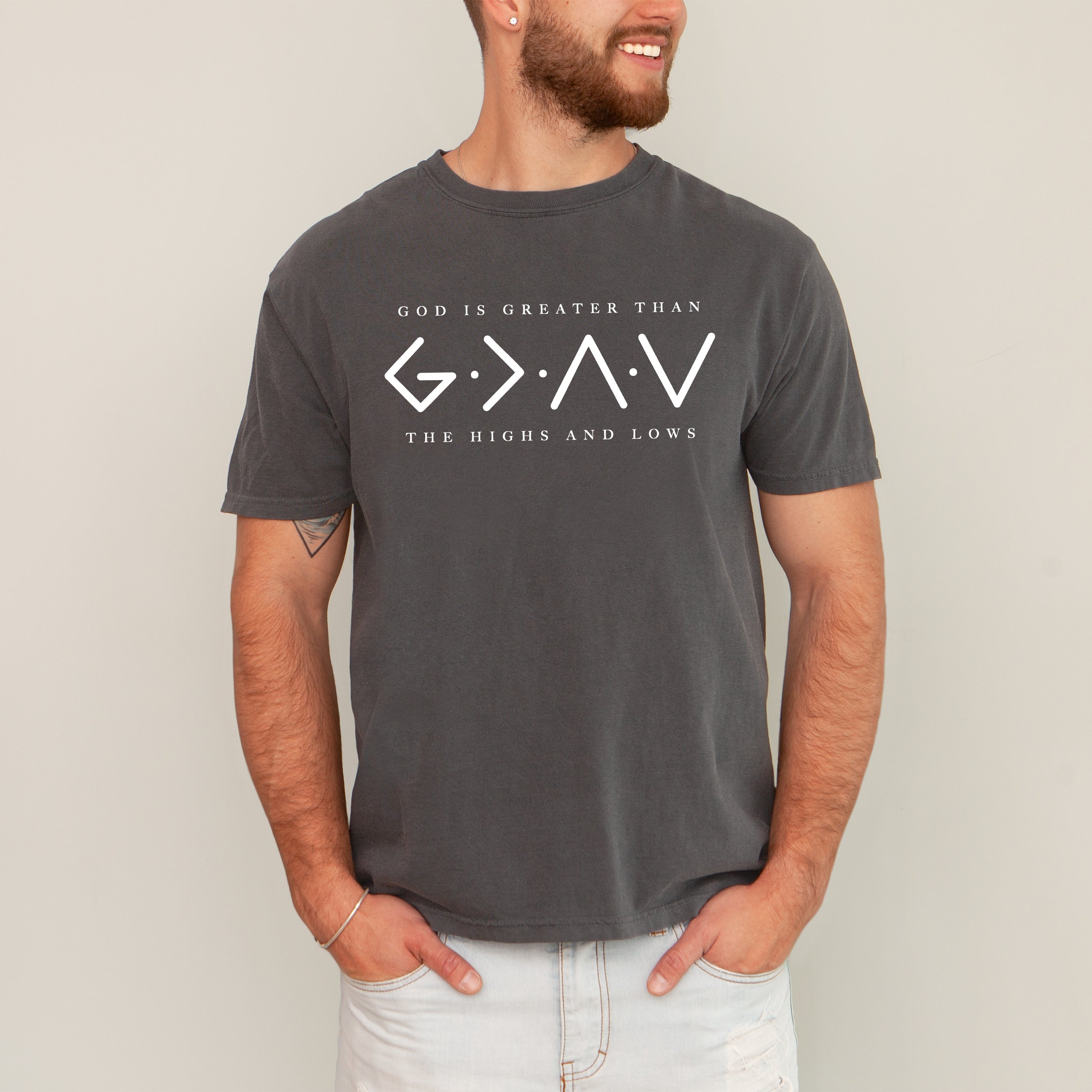 God Is Greater Than The Highs And Lows Jesus Christian Faith Gospel Comfort Colors Tee