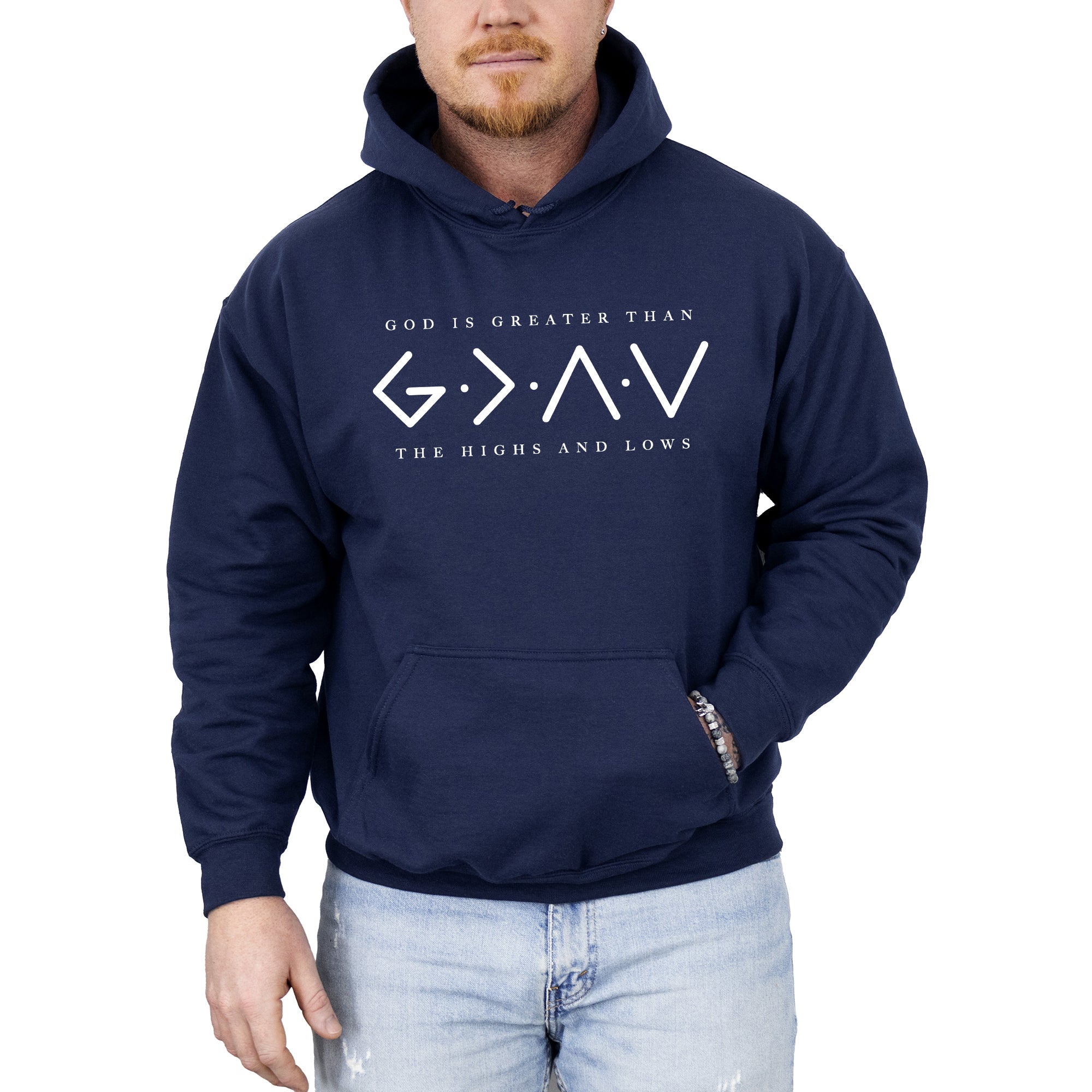 God Is Greater Than The Highs And Lows Jesus Christian Faith Religious Gospel Hooded Sweatshirt