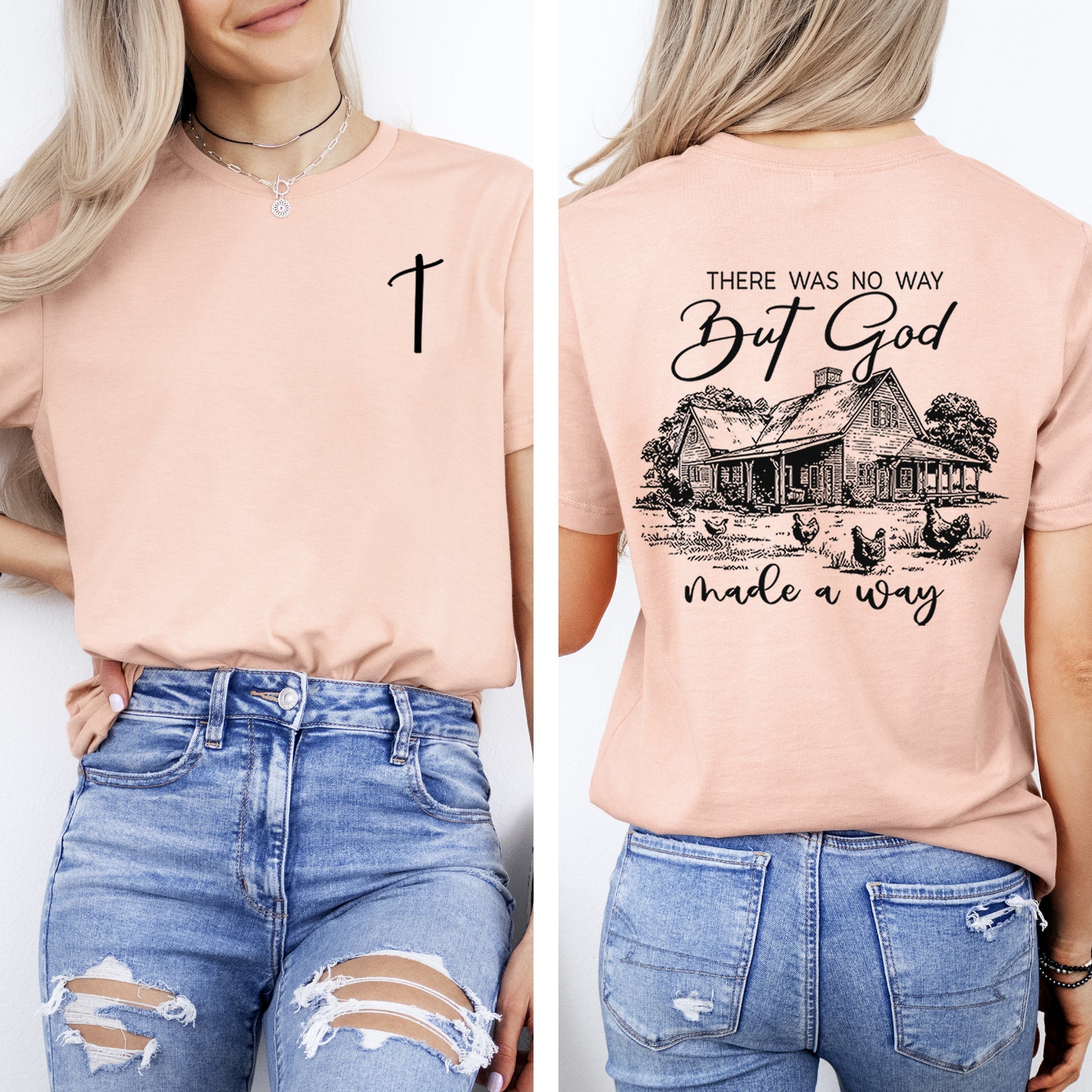 God Made A Way Farm Life Country Christian Jesus Gospel Faith Saved Comfort Colors Tee