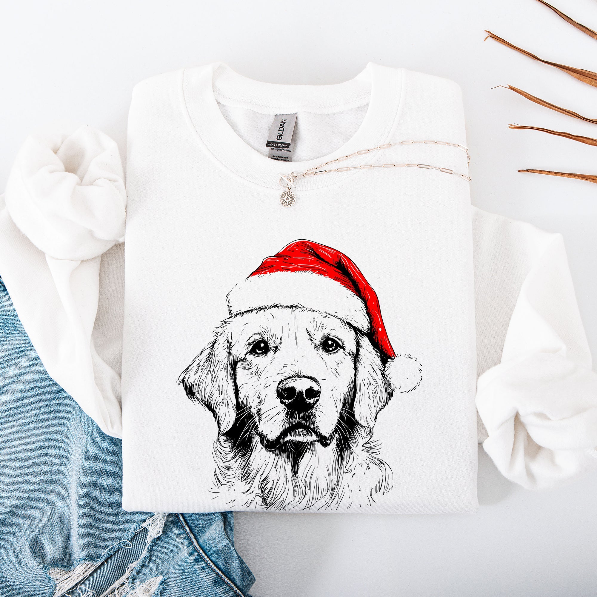 Golden Retriever Santa Claus Christmas Cheer For Devoted Dog Lovers Festive Pet Pride Sweatshirt