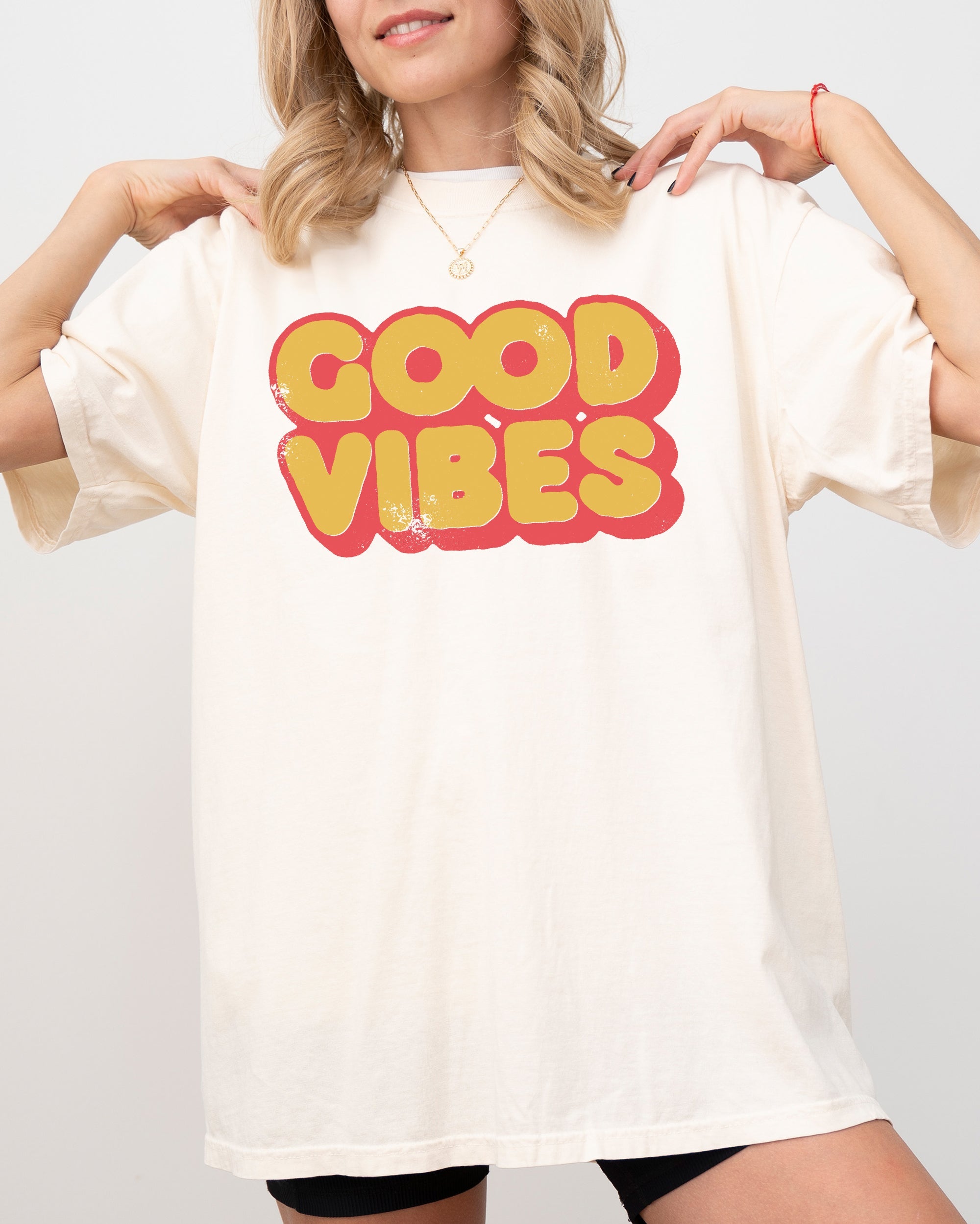 Good Vibes Good Times Retro Cool Vintage Everyday Classic Style For Bright Mornings And Late Nights Comfort Colors Tee