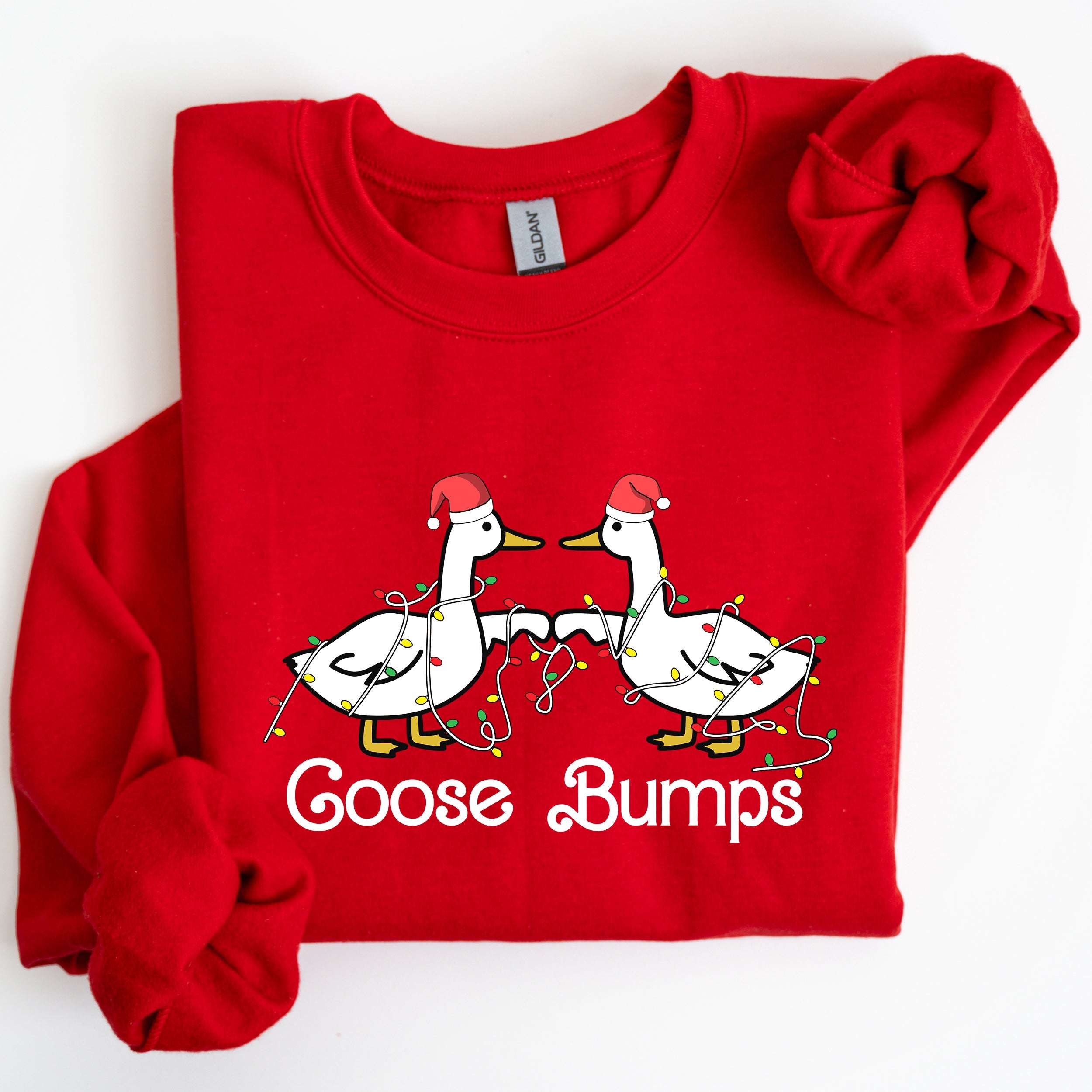 Goose Fist Bumps Christmas Santa Xmas Festive Seasonal Holiday Cheer Cozy Sweatshirt