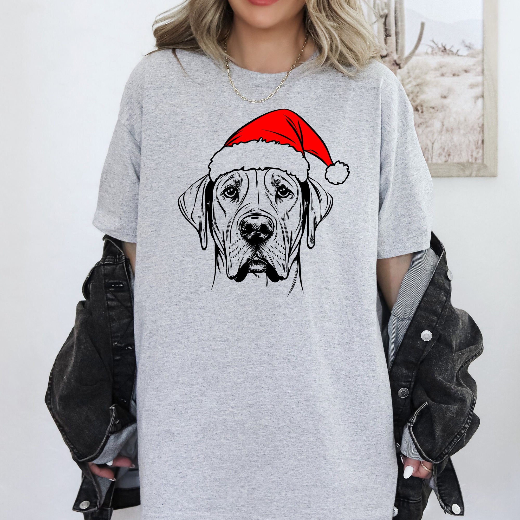 Great Dane Santa Christmas Dog Lover Festive Edition Limited Vintage Comfort Colors Tee