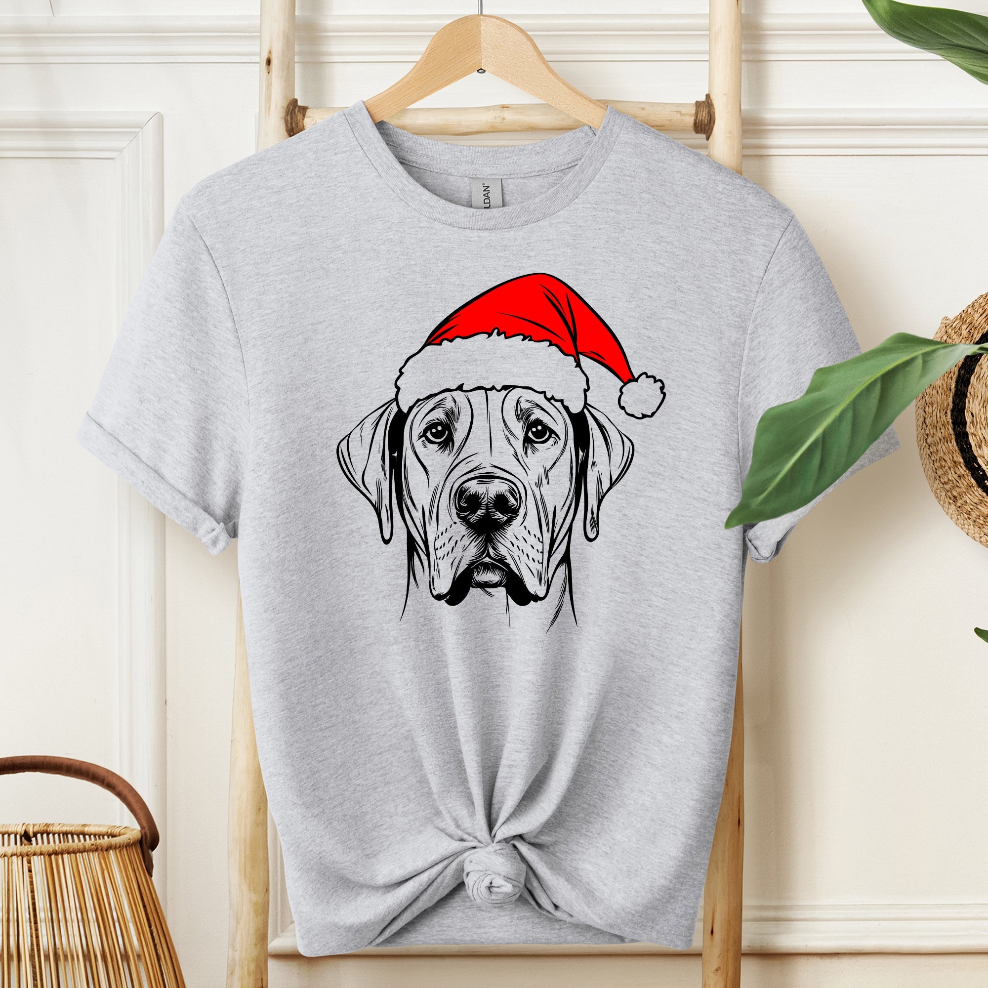 Great Dane Santa Christmas Dog Lover Festive Edition Limited Vintage Comfort Colors Tee