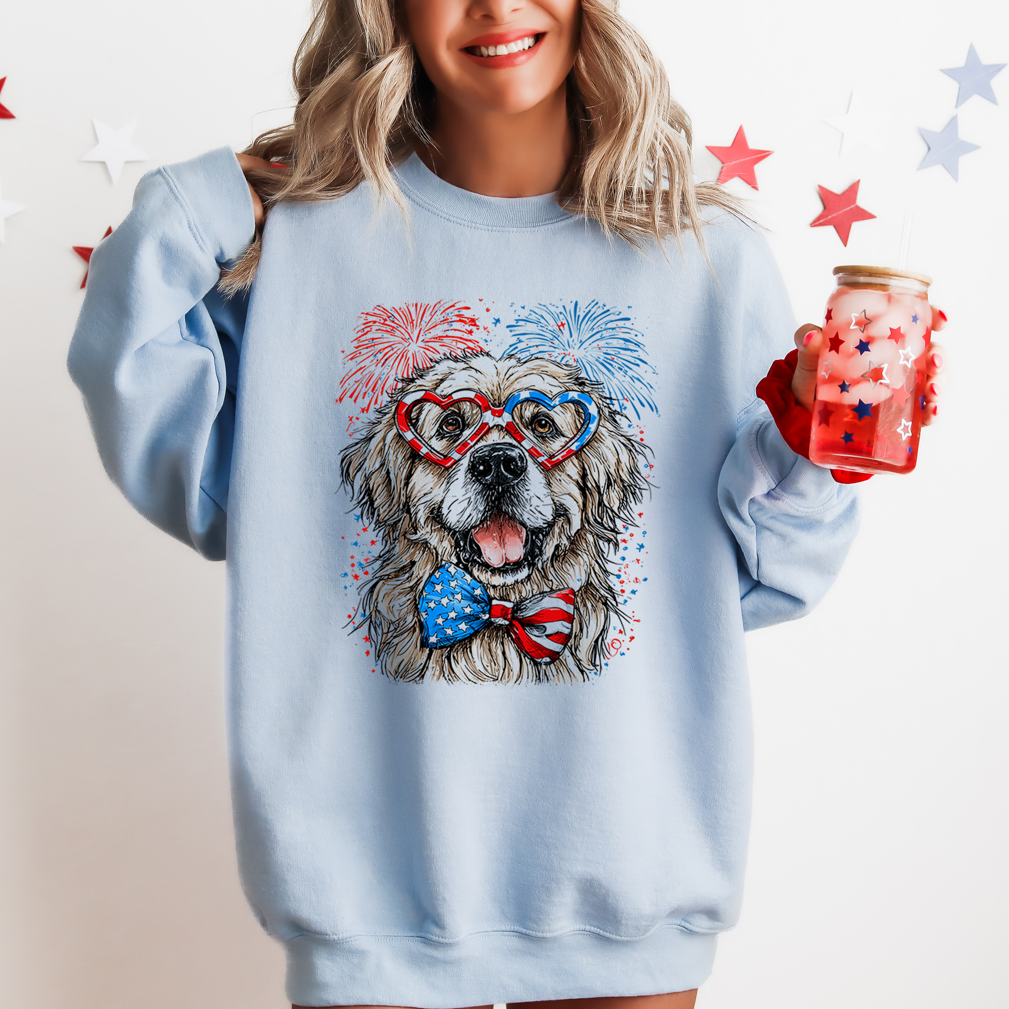 Great Pyrenees Patriotic Dog USA Flag Pride For Pet Lovers Fourth Of July Sweatshirt