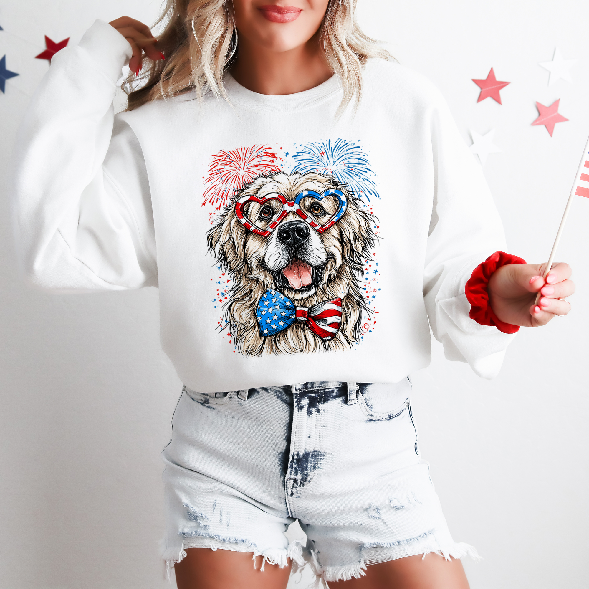 Great Pyrenees Patriotic Dog USA Flag Pride For Pet Lovers Fourth Of July Sweatshirt