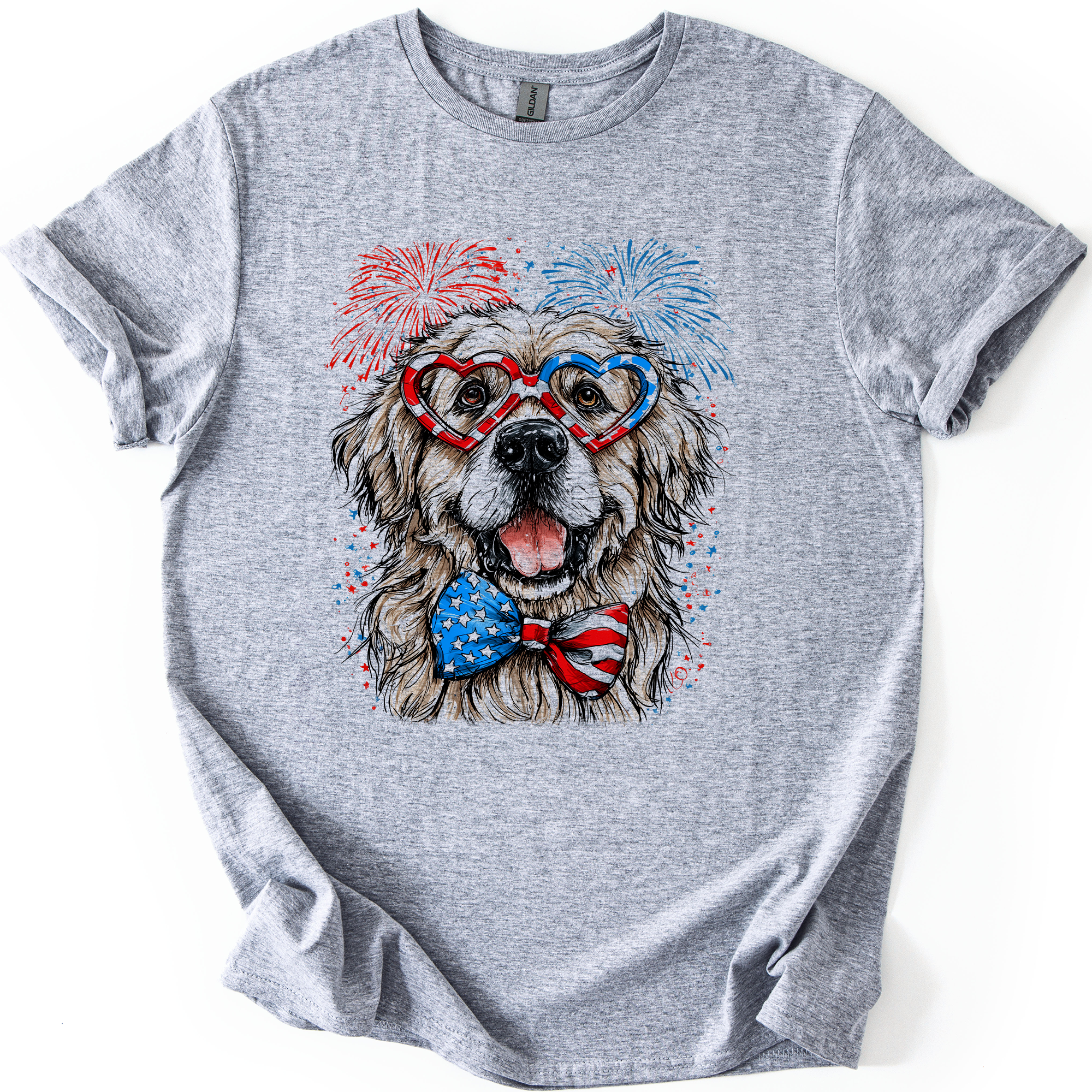 Great Pyrenees Patriotic Dog USA Pride Edition For Pet Lovers Fourth Of July Graphic Tee