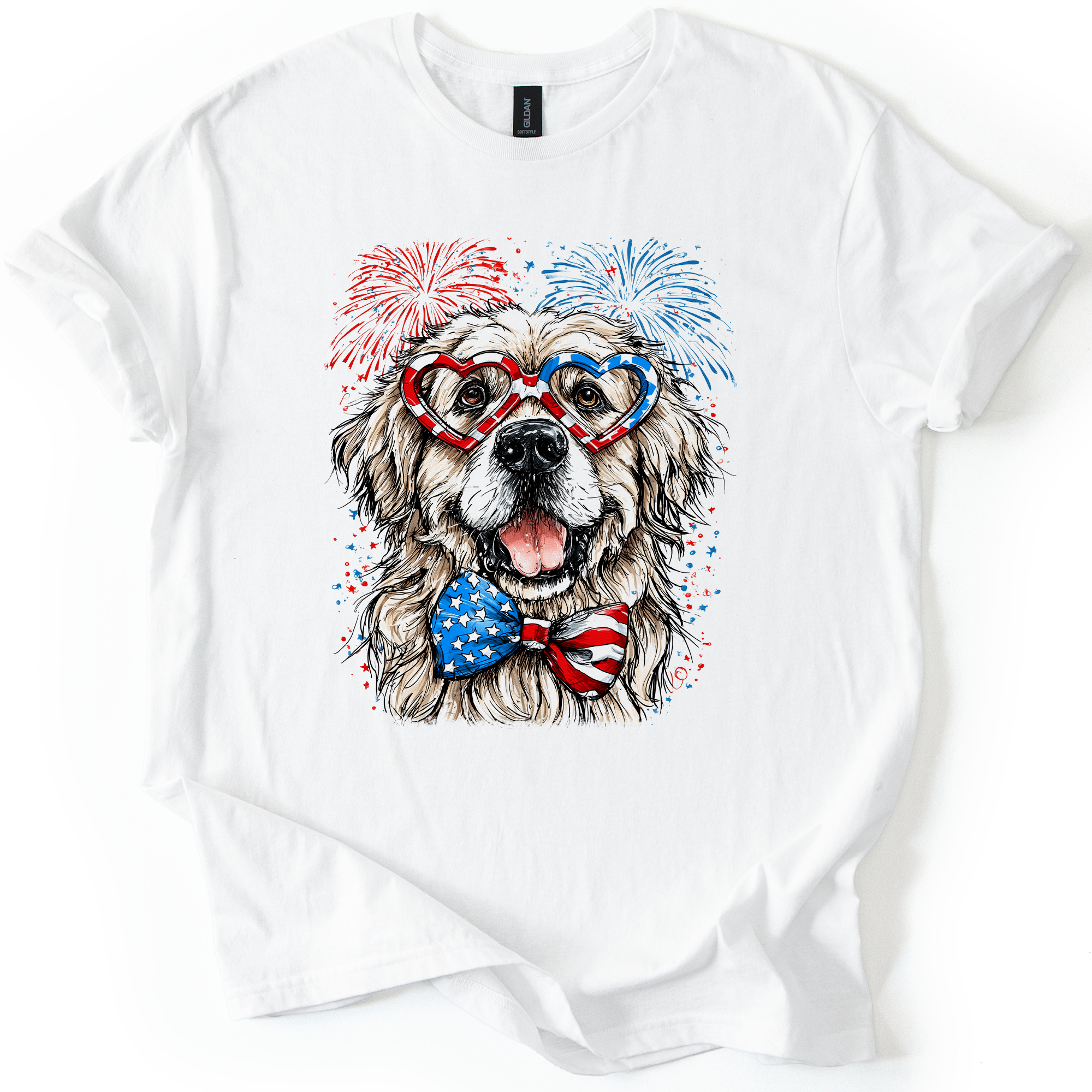 Great Pyrenees Patriotic Dog USA Pride Edition For Pet Lovers Fourth Of July Graphic Tee