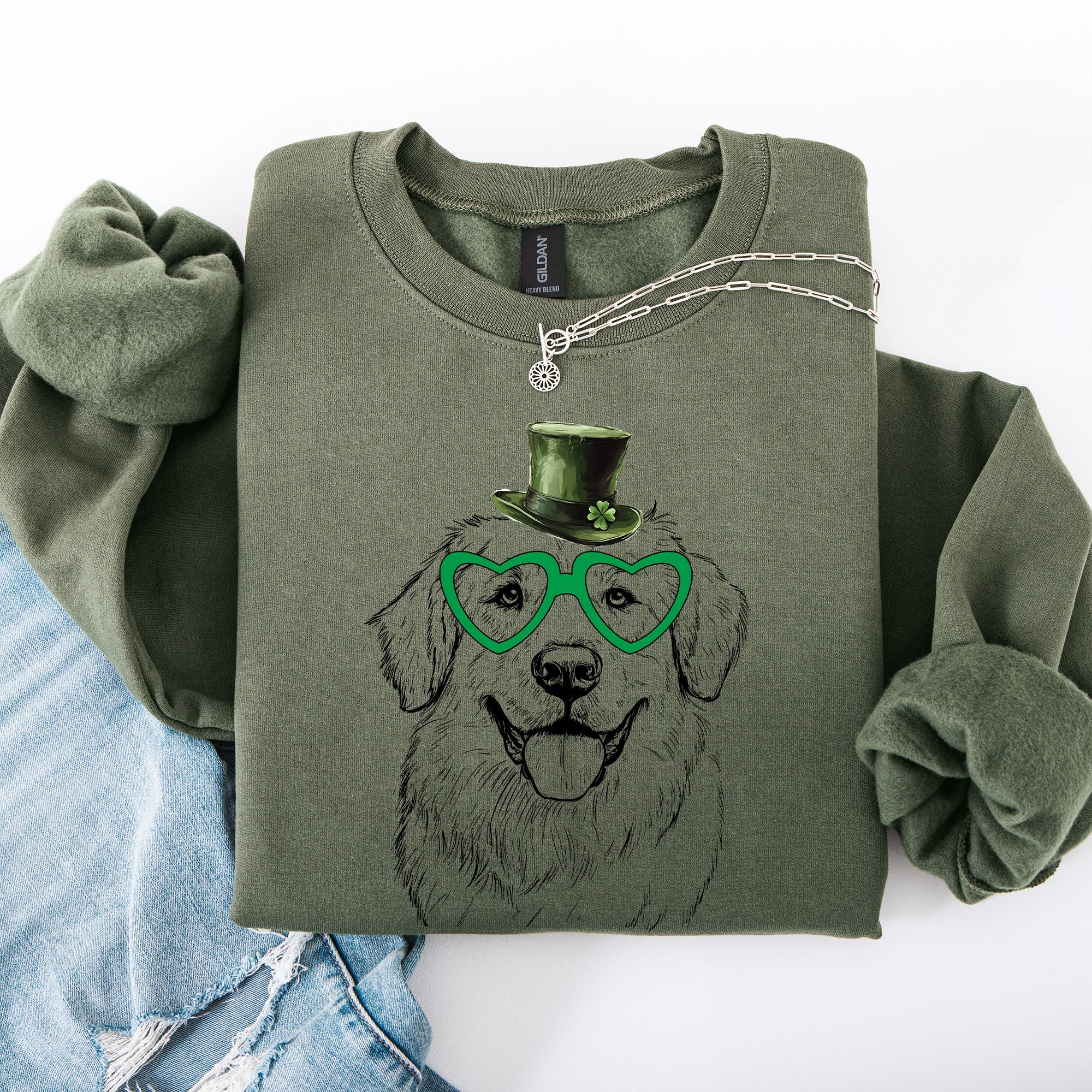 Great Pyrenees Adorable Dog St Patrick's Day Lucky Irish Celtic Rover Sweatshirt