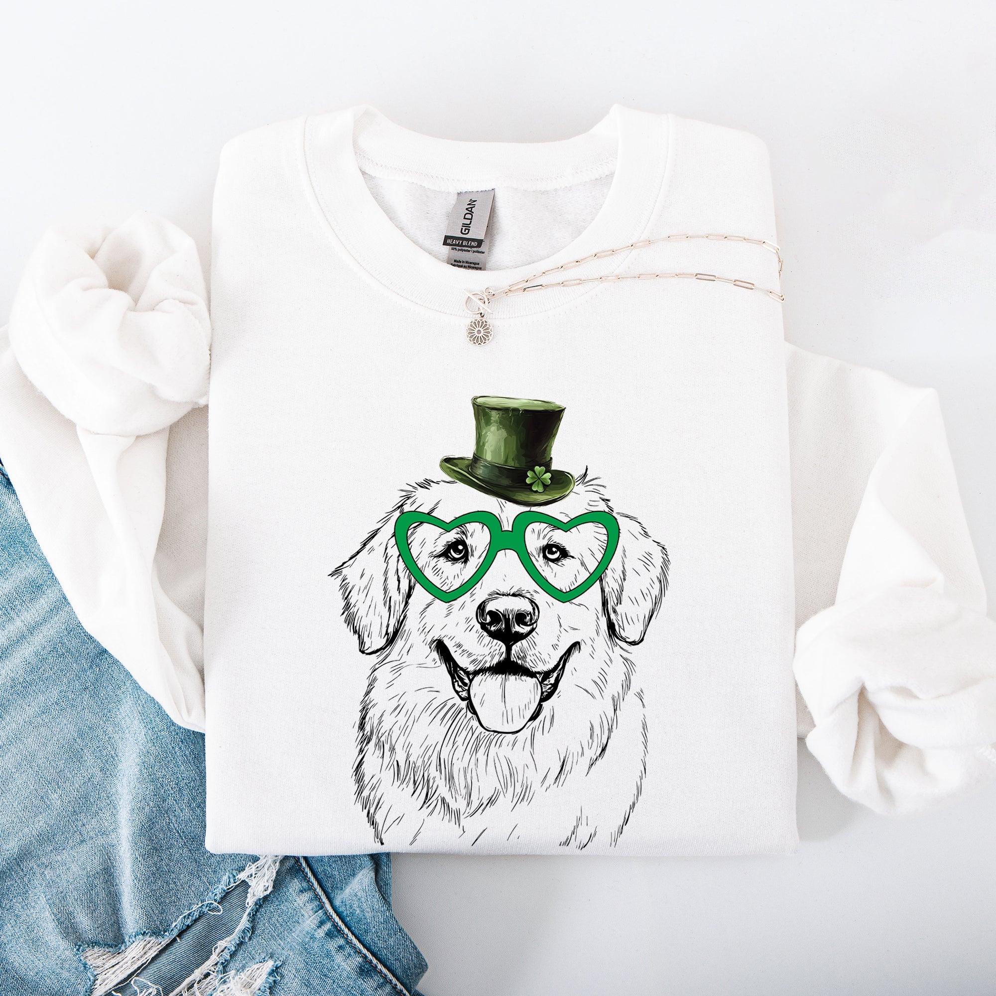 Great Pyrenees Adorable Dog St Patrick's Day Lucky Irish Celtic Rover Sweatshirt