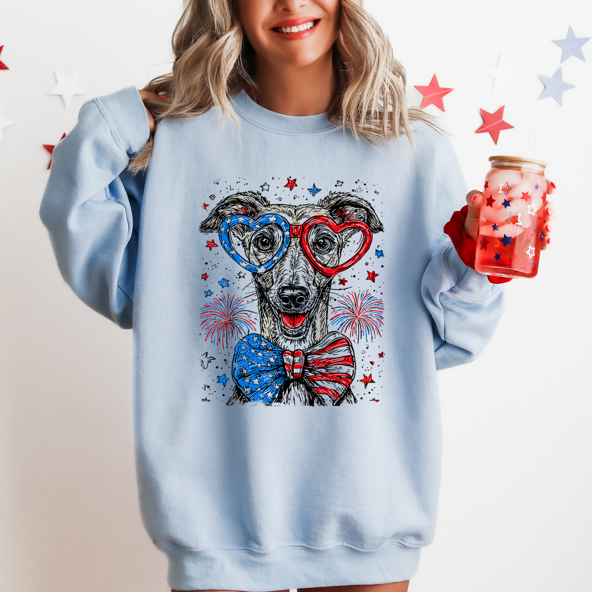 Greyhound Patriotic Dog USA Flag Pride For Pet Lovers Ready For Fourth Of July Celebration Sweatshirt