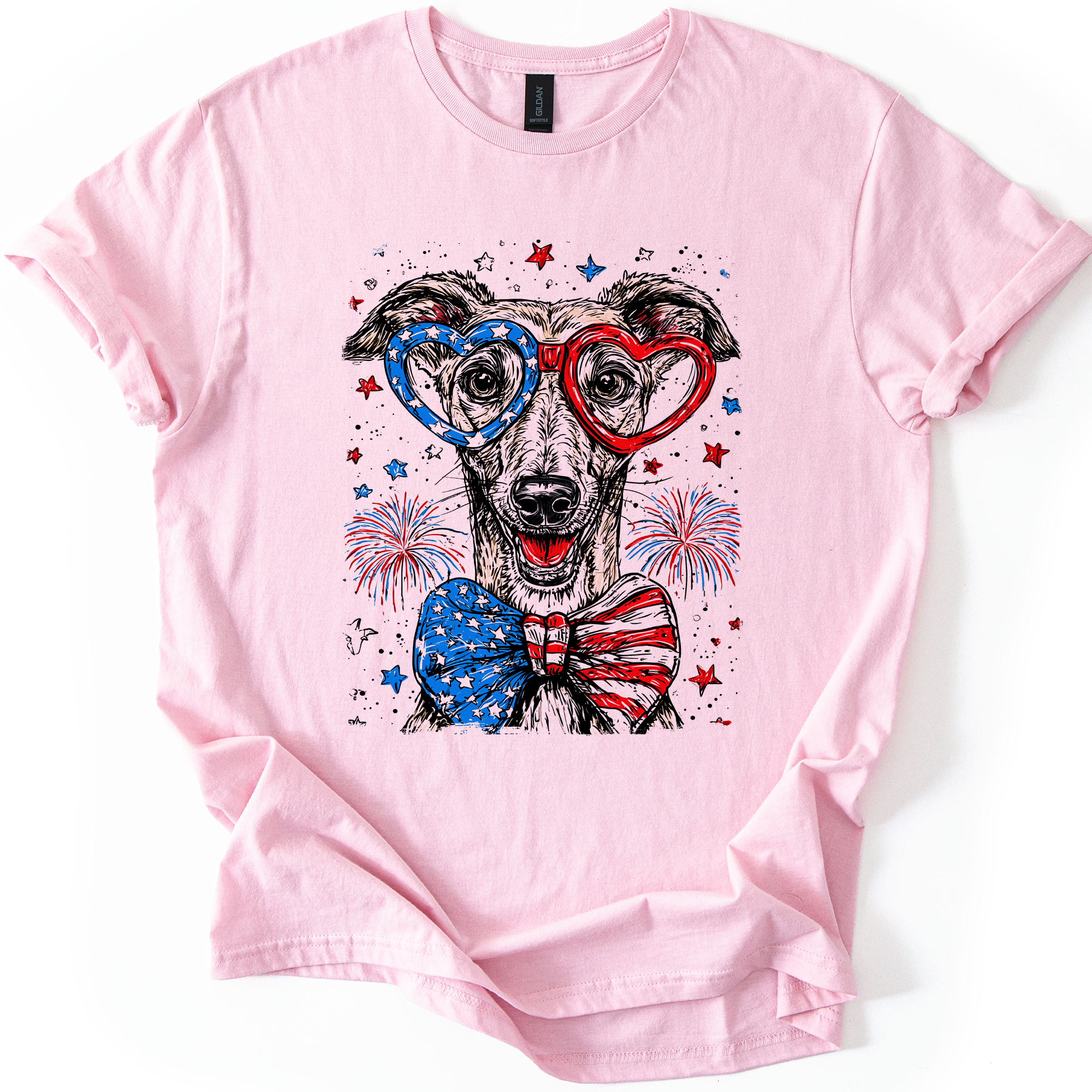 Greyhound Patriotic Dog Lover USA Flag Edition Commemorative Premium Graphic Tee